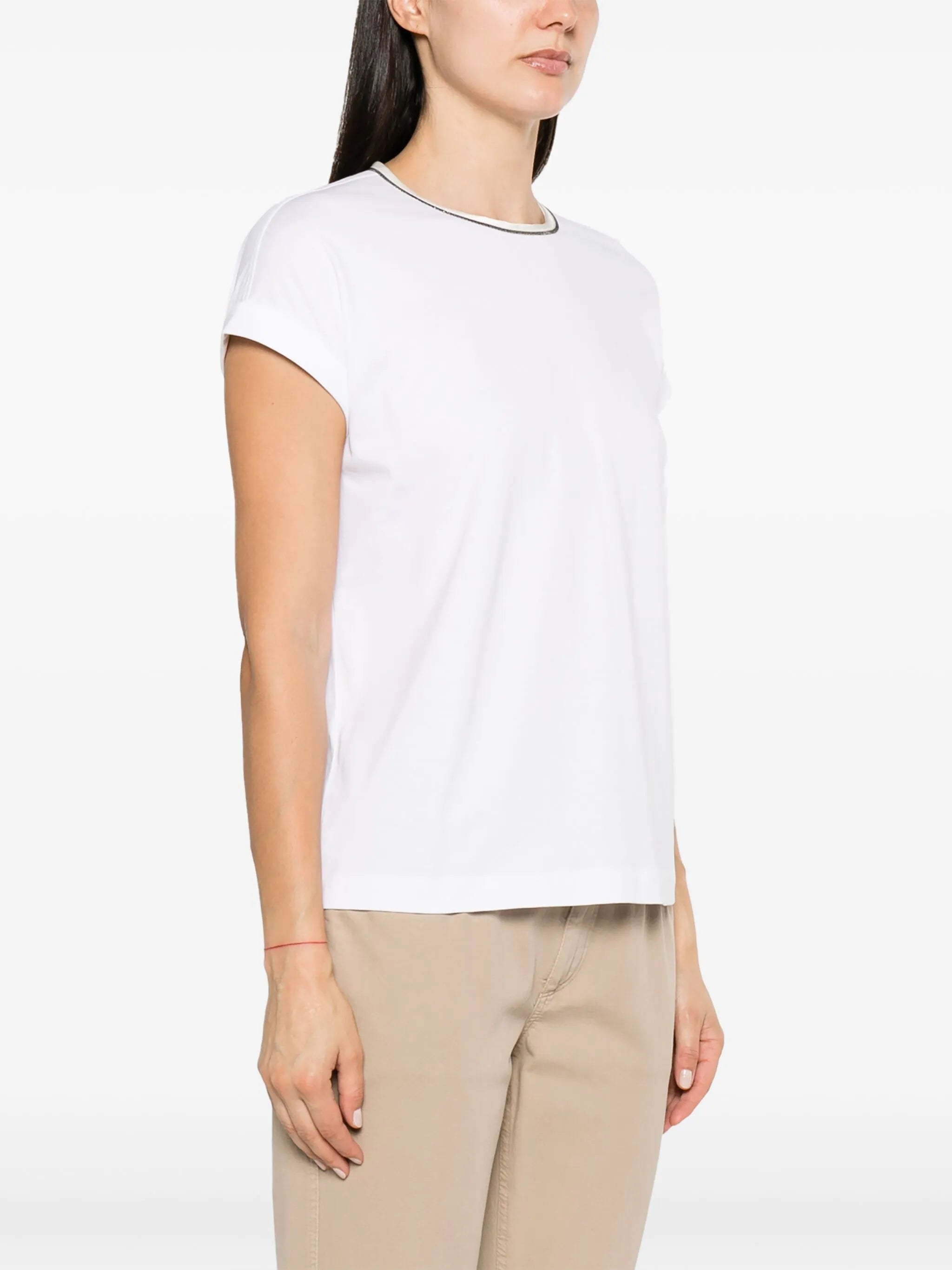 bead-embellished cotton T-shirt