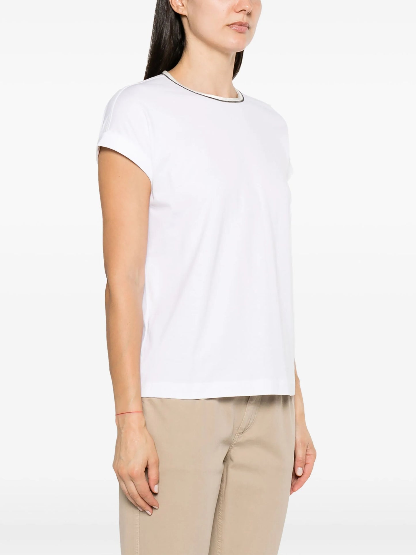 bead-embellished cotton T-shirt