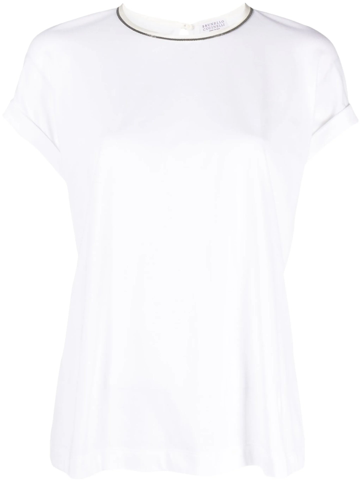 bead-embellished cotton T-shirt