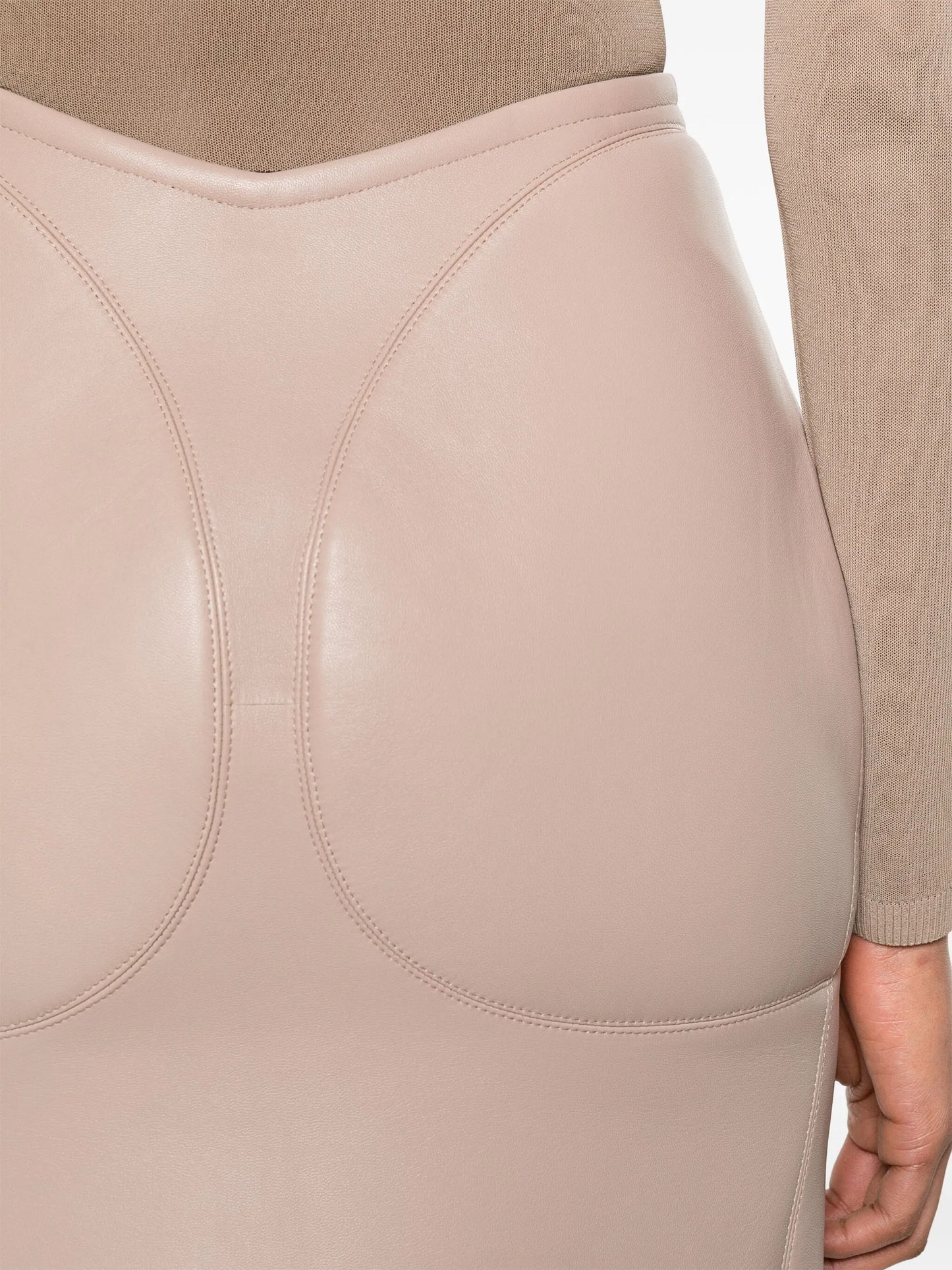 pencil leather midi skirt