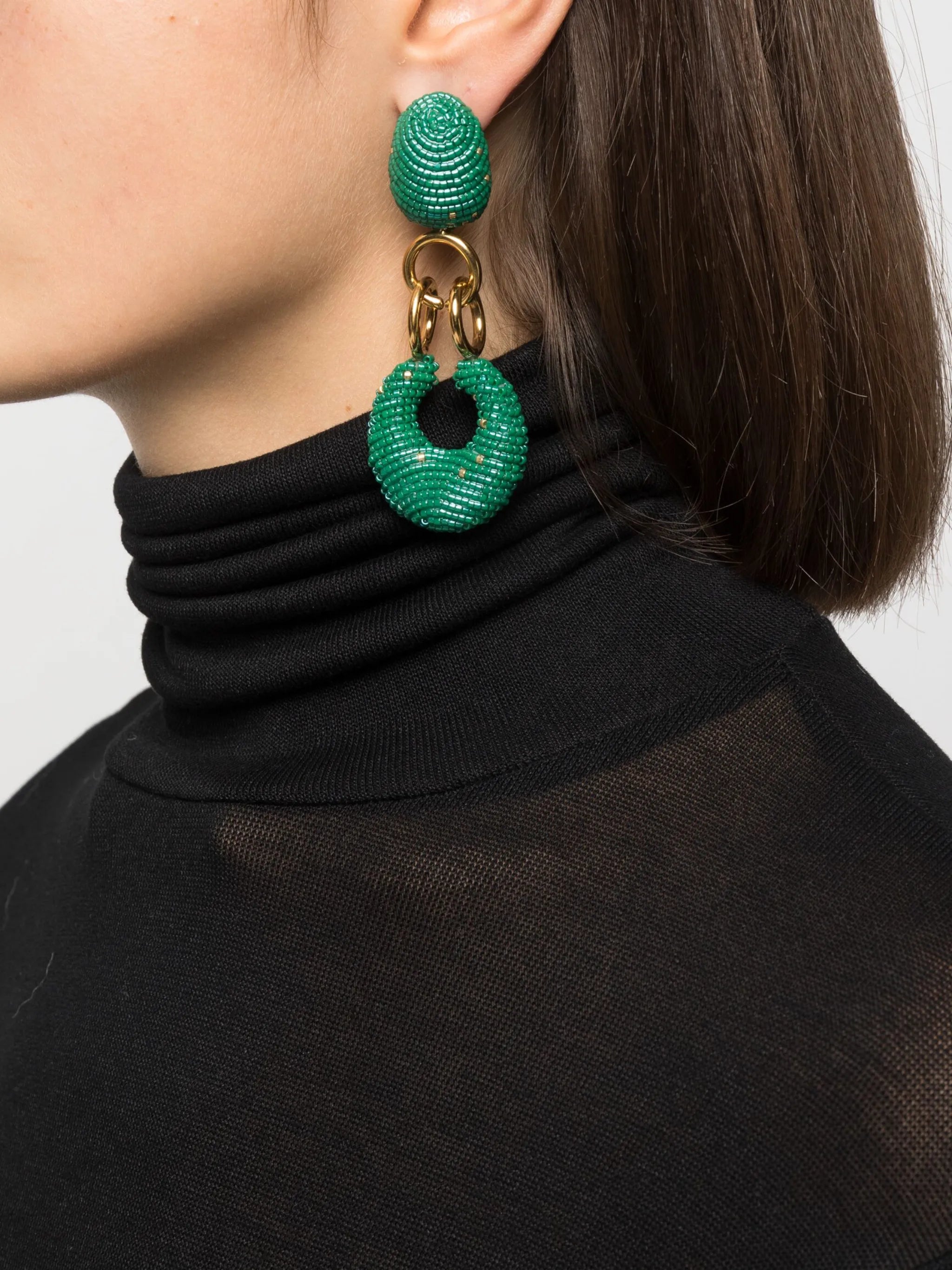 Inco 24kt gold plated beaded earrings
