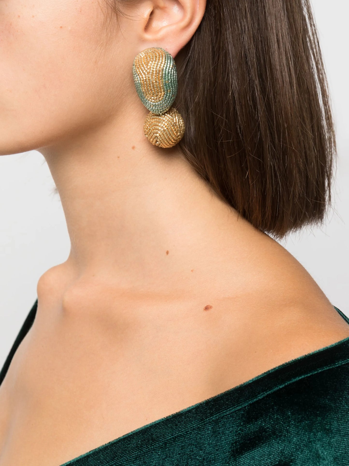 Agua 24kt gold plated beaded earrings