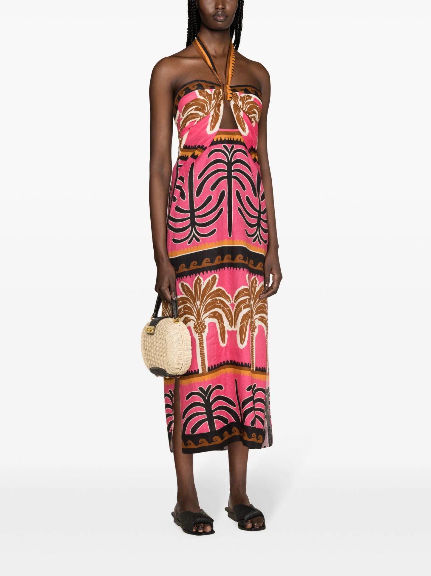 Unexpected Symbolism linen midi dress
