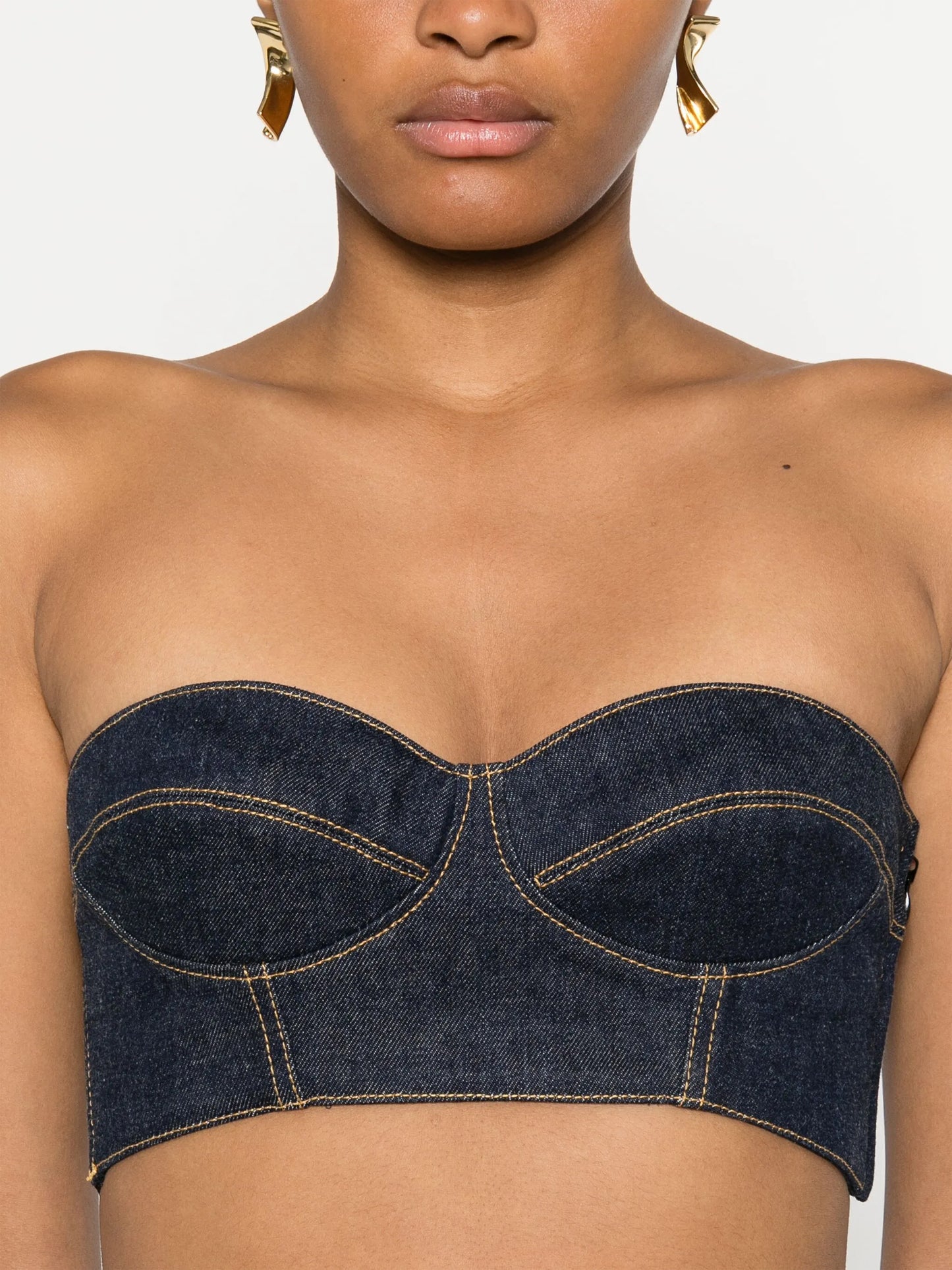 denim bustier top