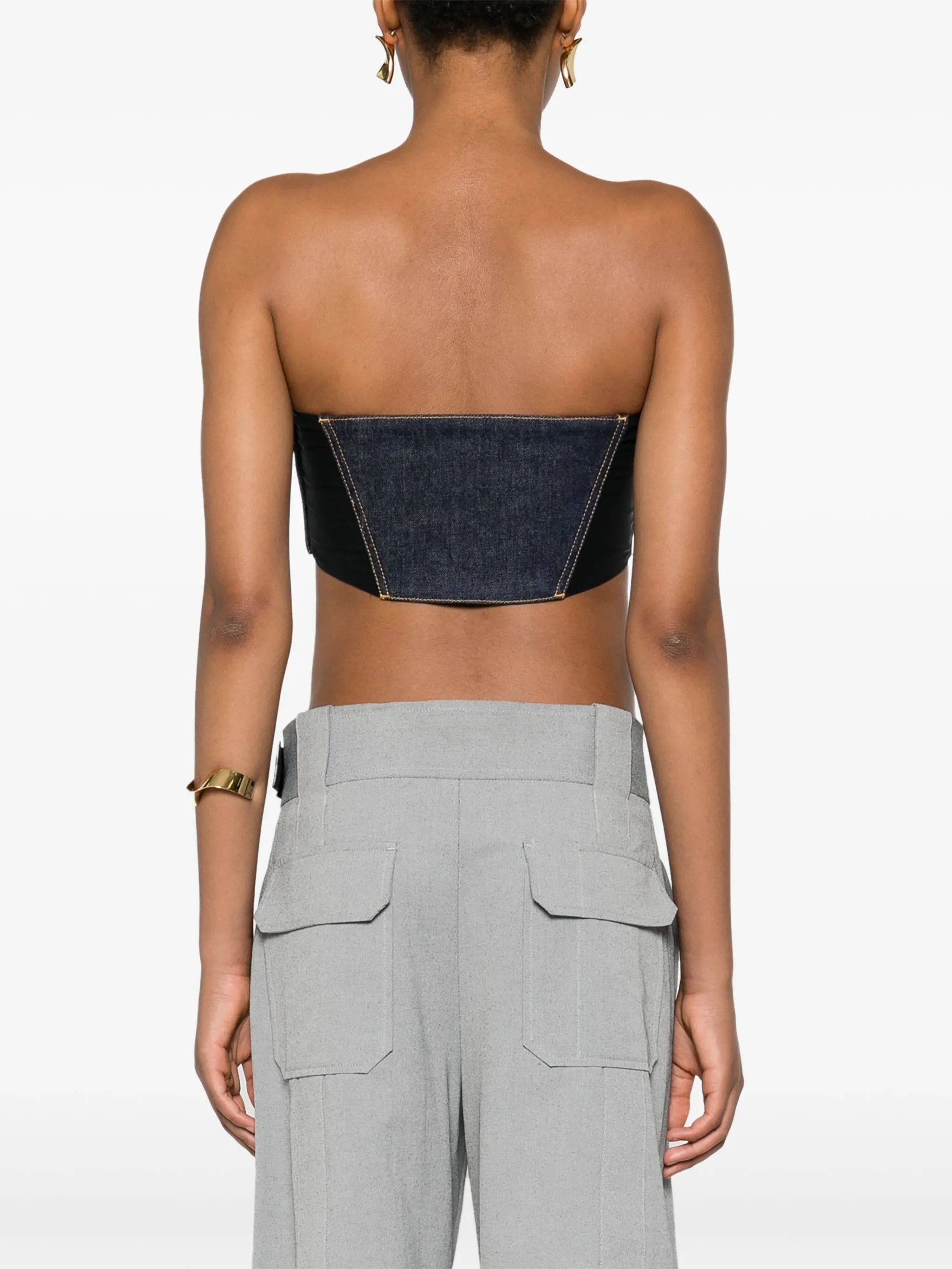 denim bustier top