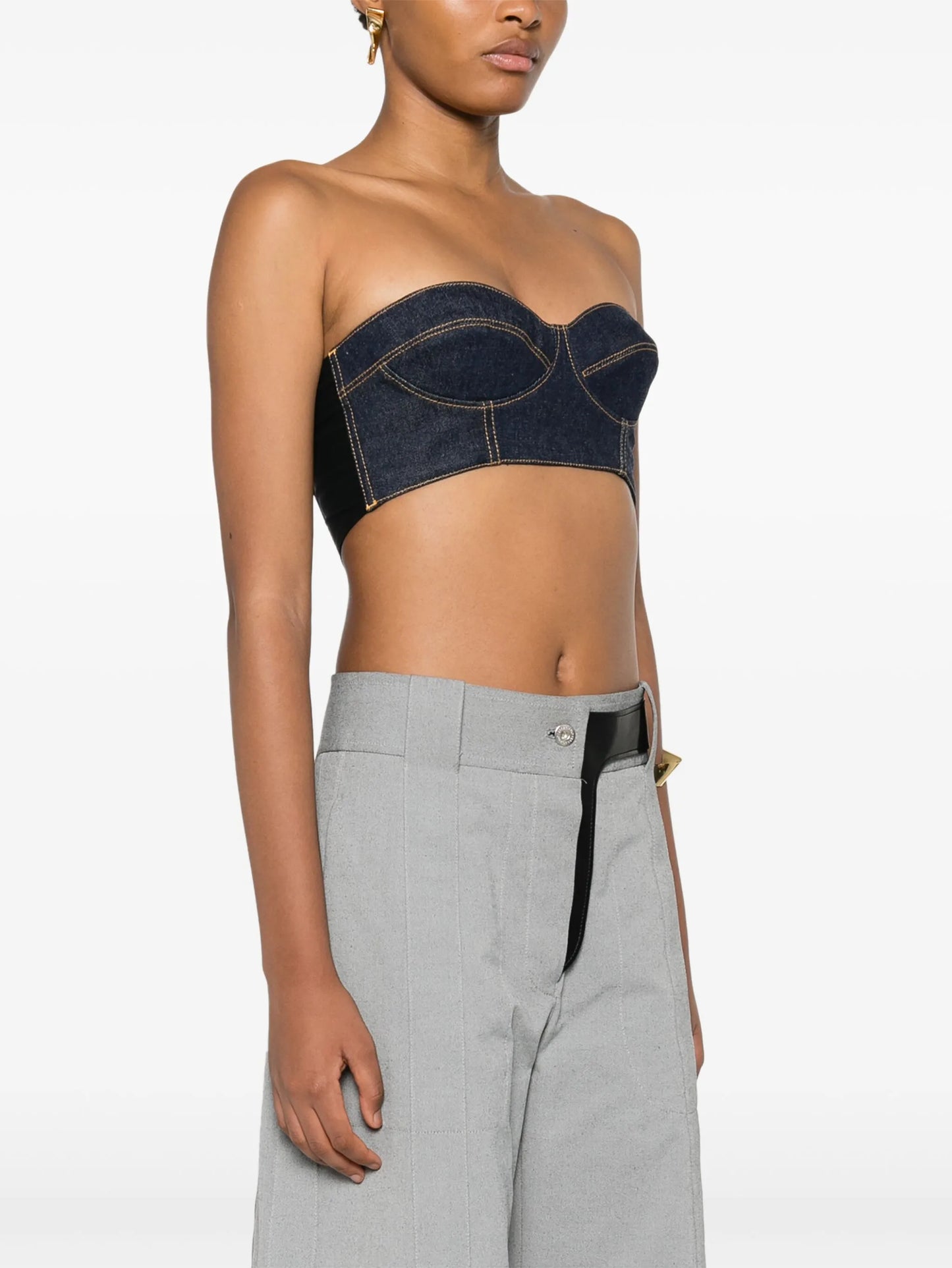 denim bustier top