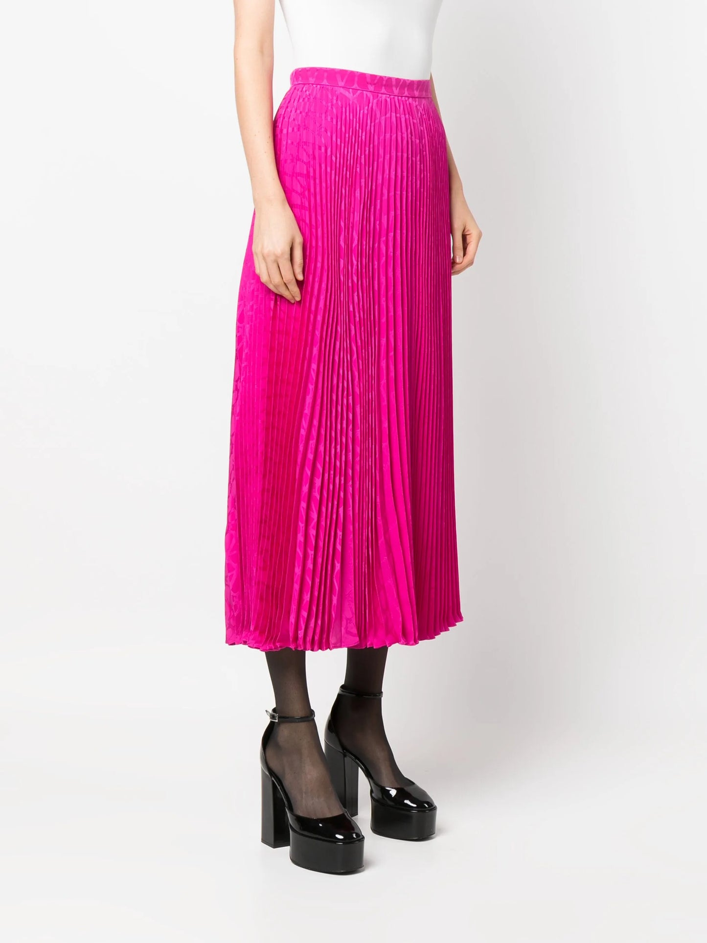 pleated midi skirt