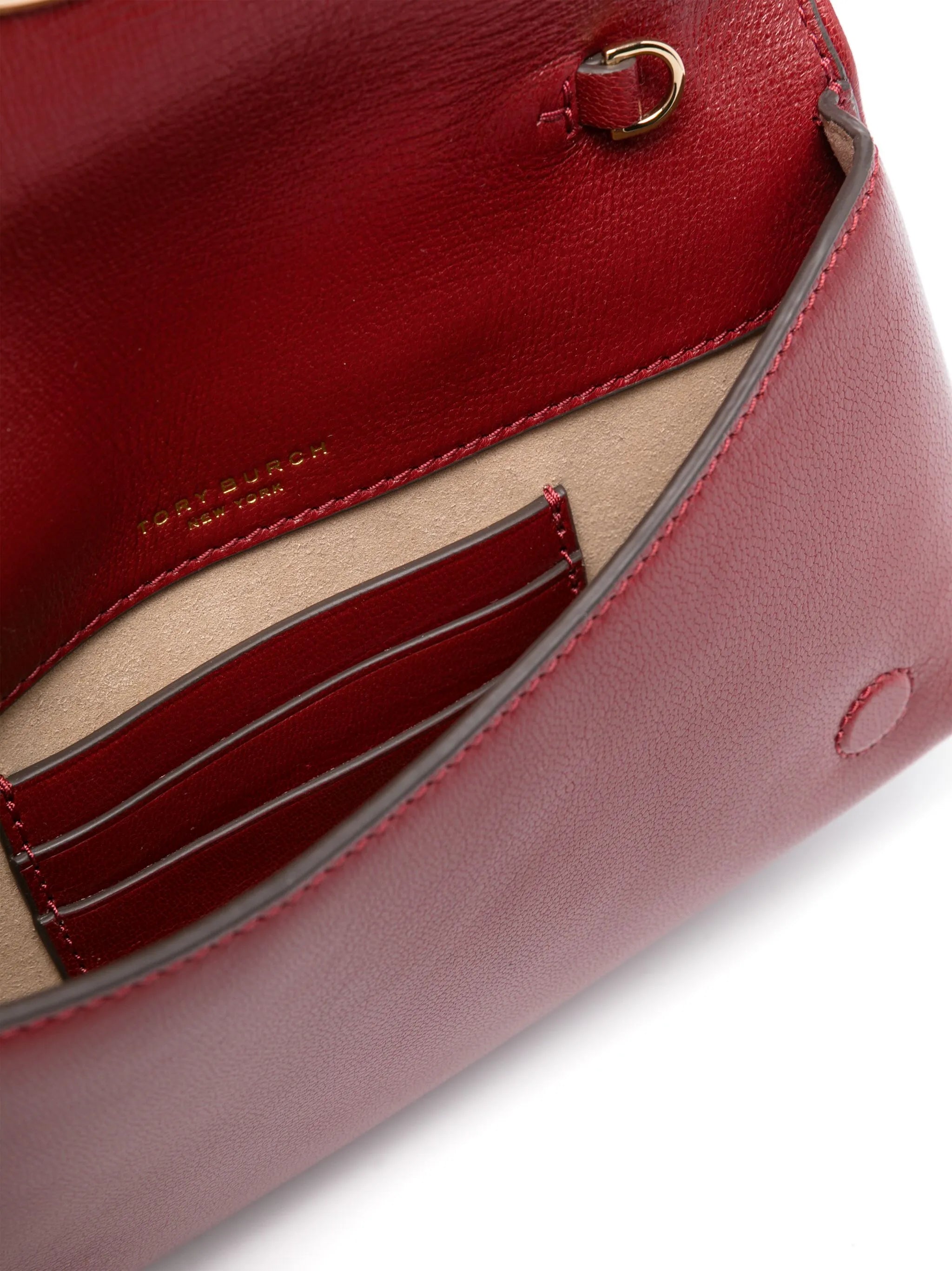 Double T-plaque leather shoulder bag