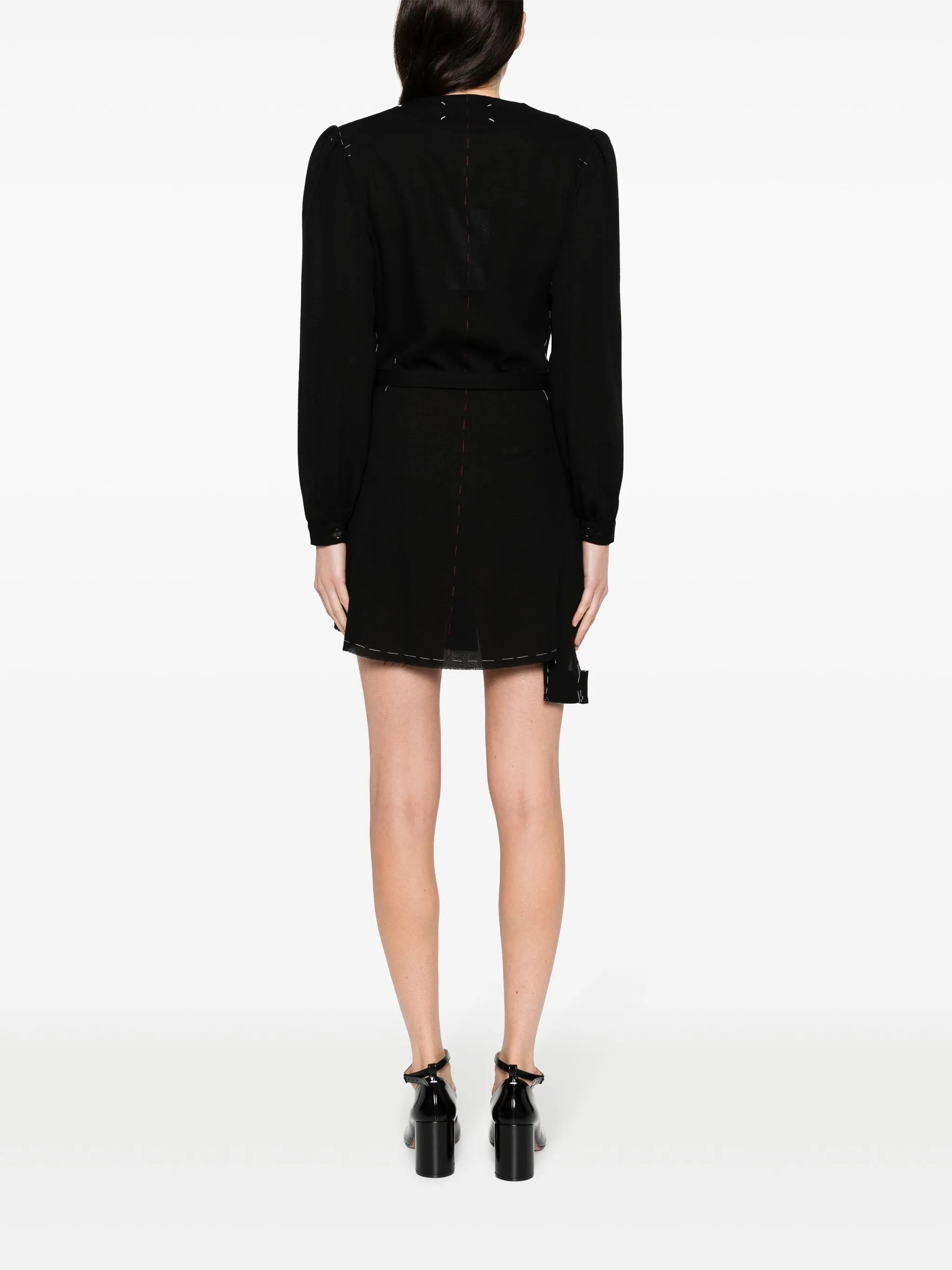 Peter Pan-collar wool minidress