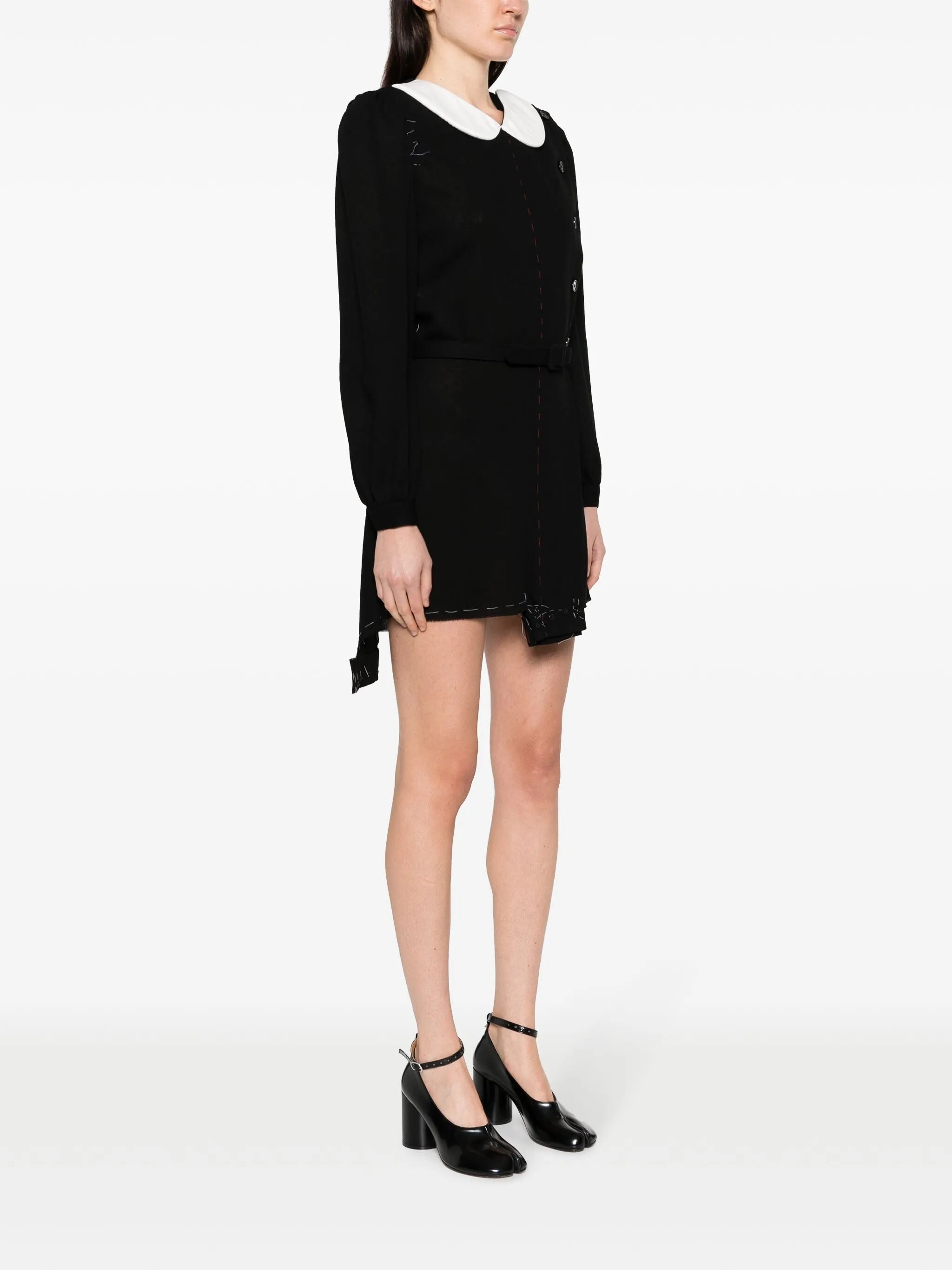 Peter Pan-collar wool minidress