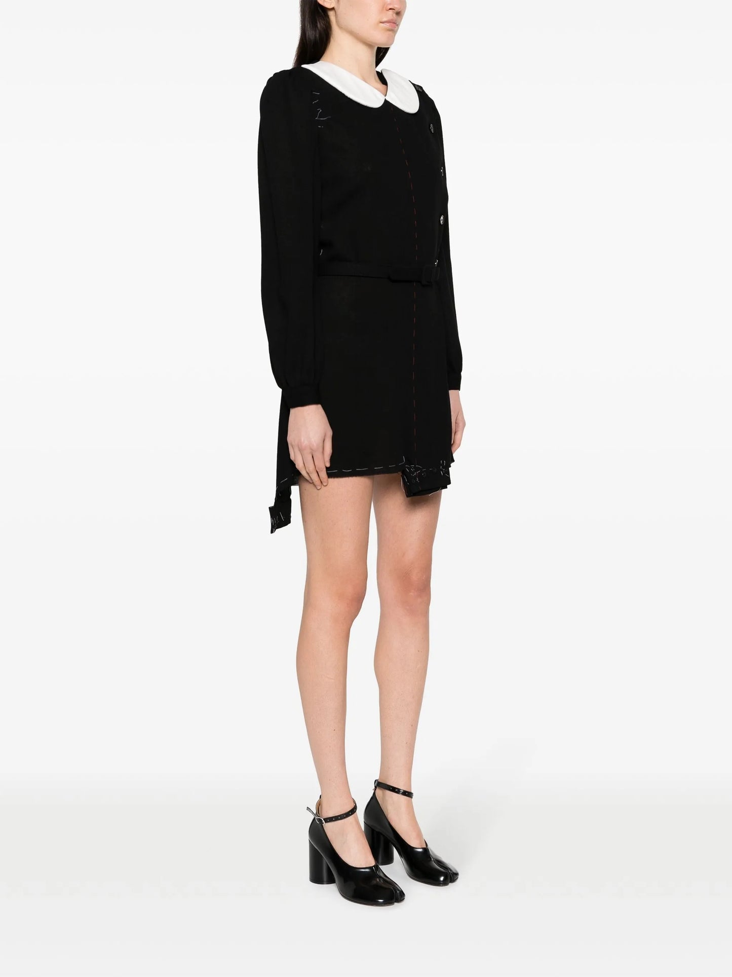 Peter Pan-collar wool minidress