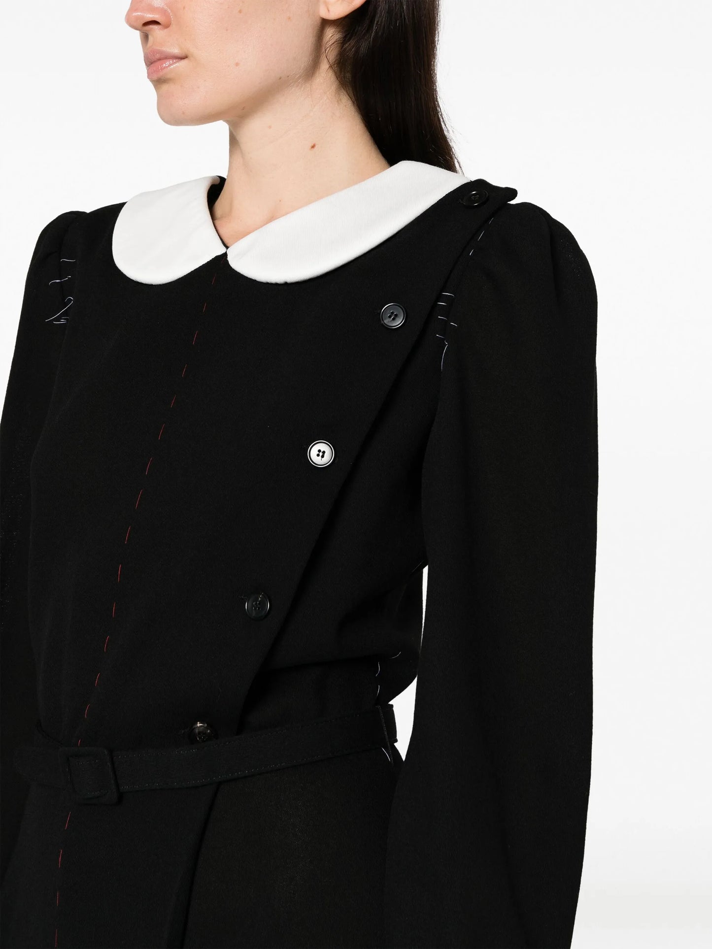 Peter Pan-collar wool minidress