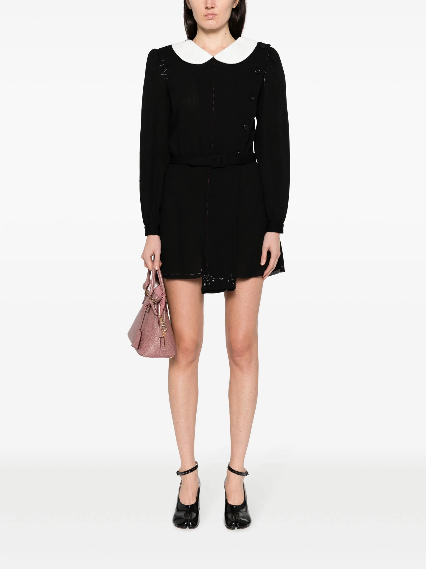 Peter Pan-collar wool minidress