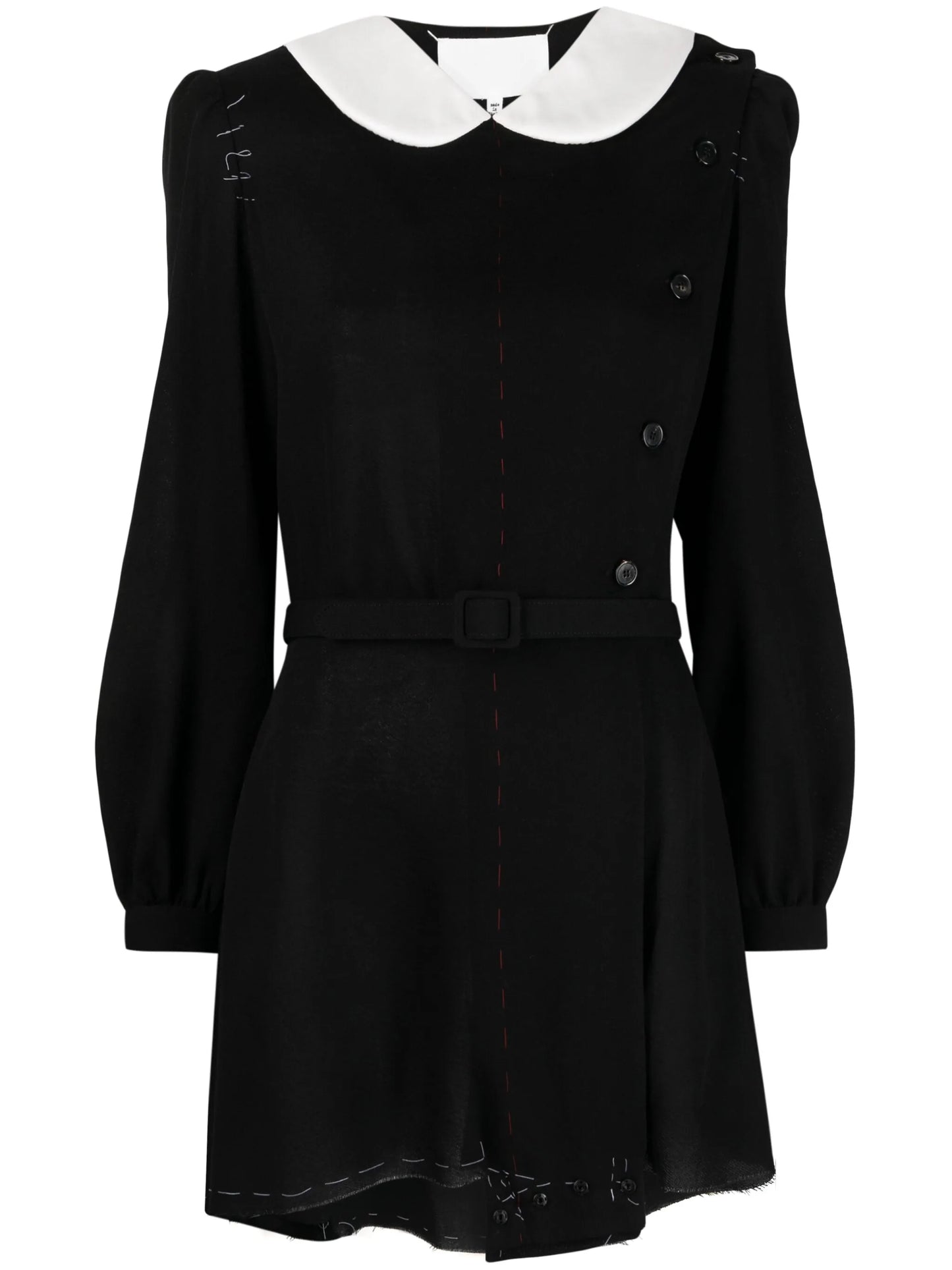 Peter Pan-collar wool minidress