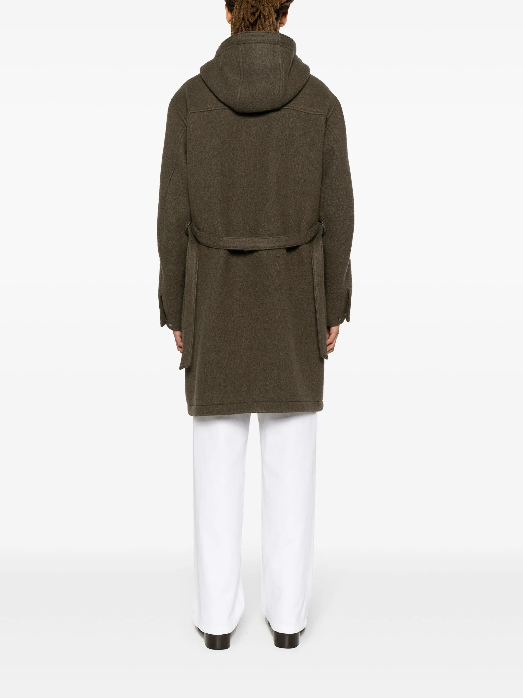 hooded alpaca-blend midi coat