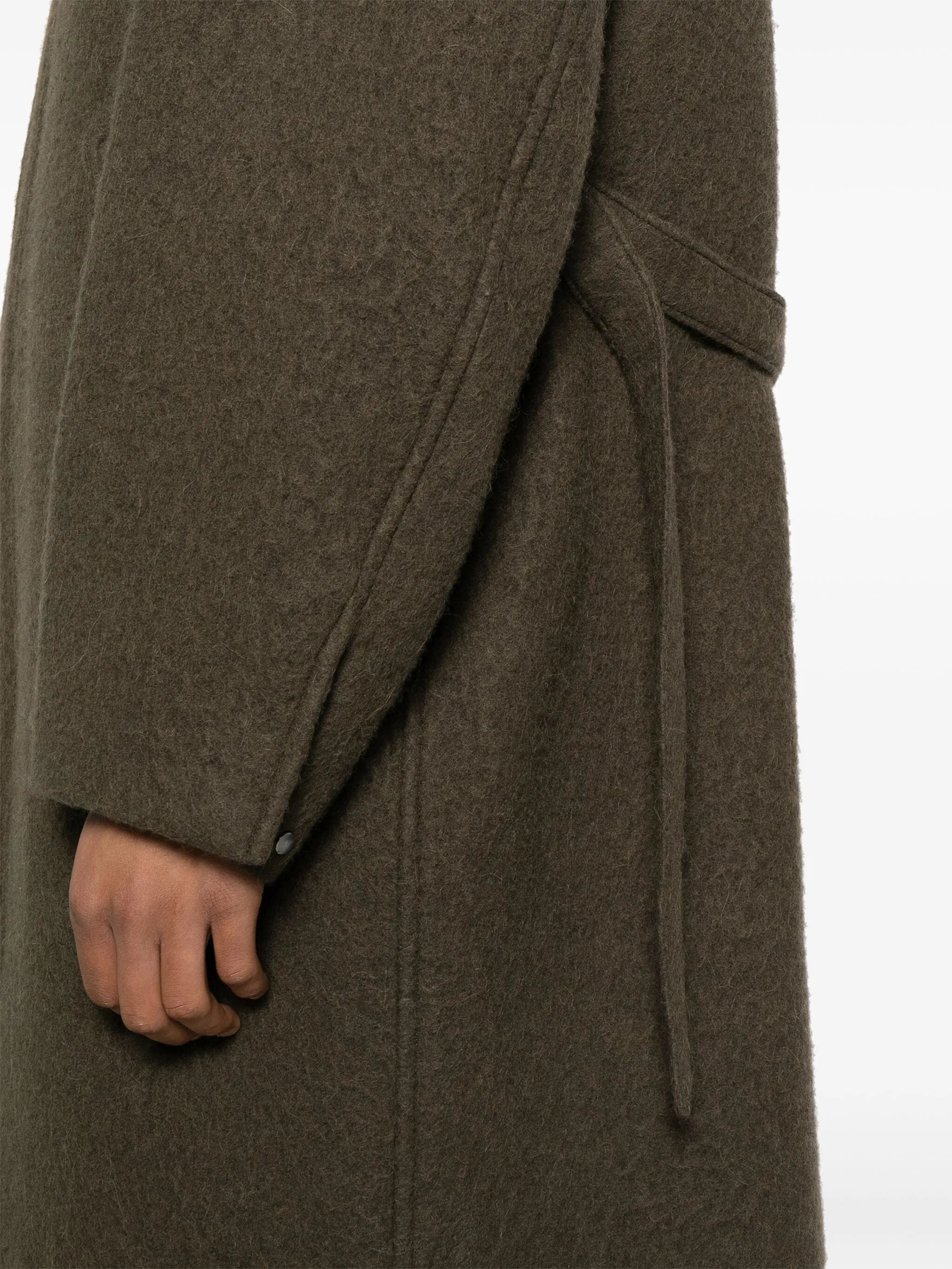 hooded alpaca-blend midi coat