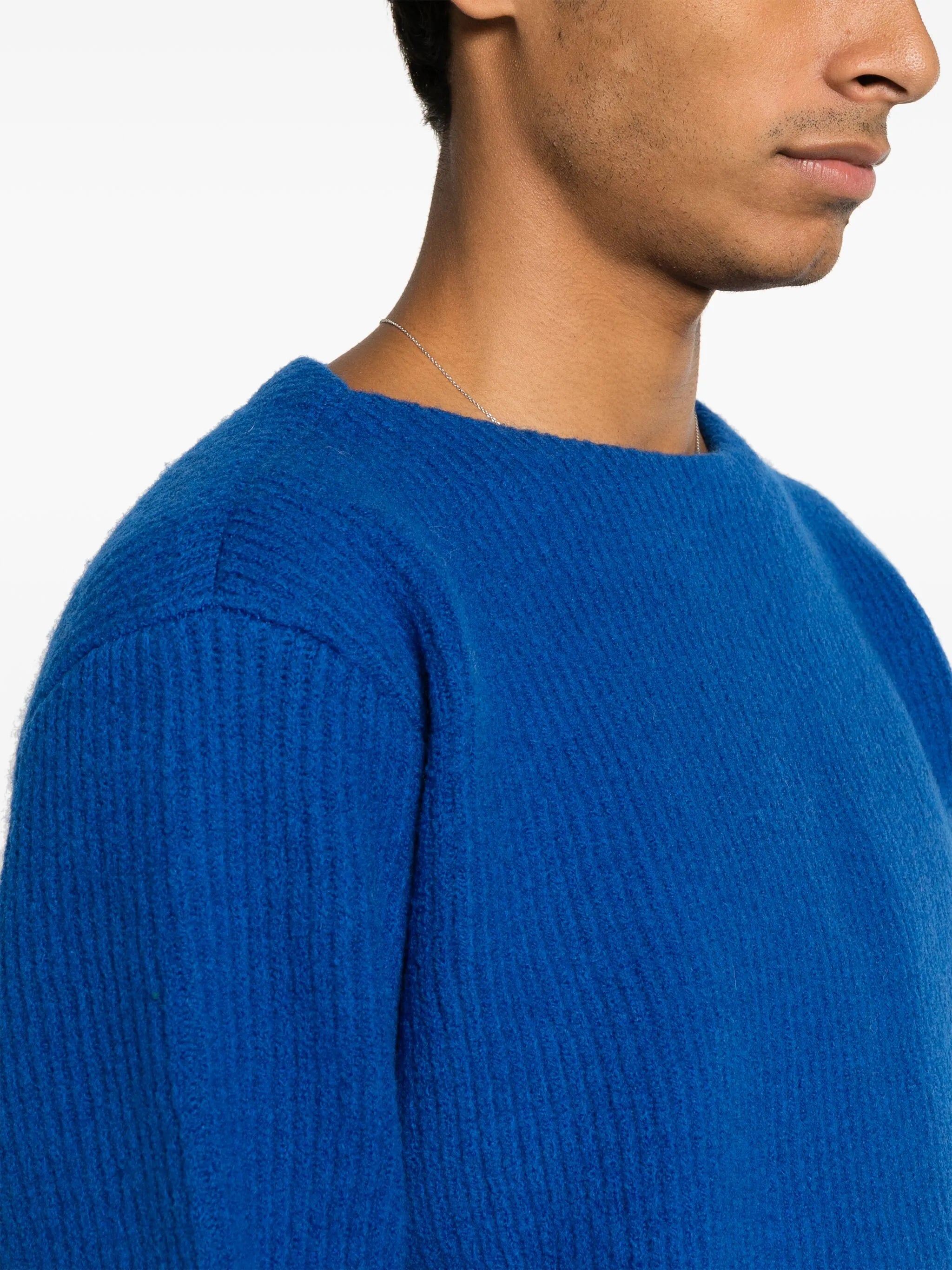 ribbed-knit wool jumper