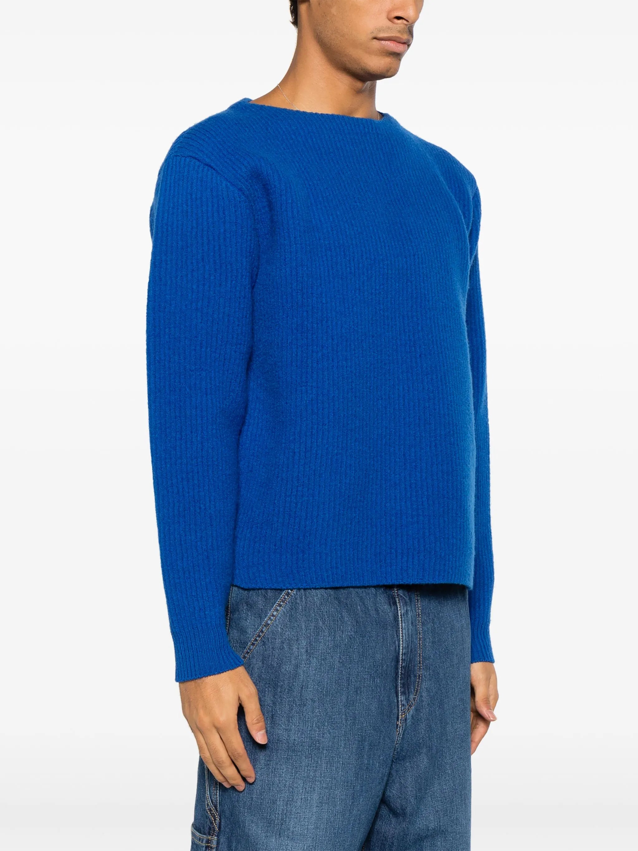 ribbed-knit wool jumper