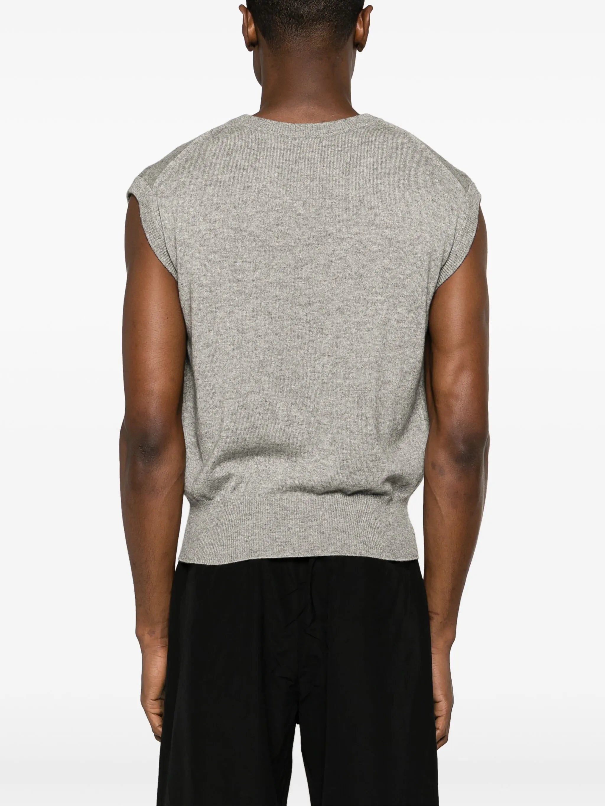 mélange-effect knitted vest