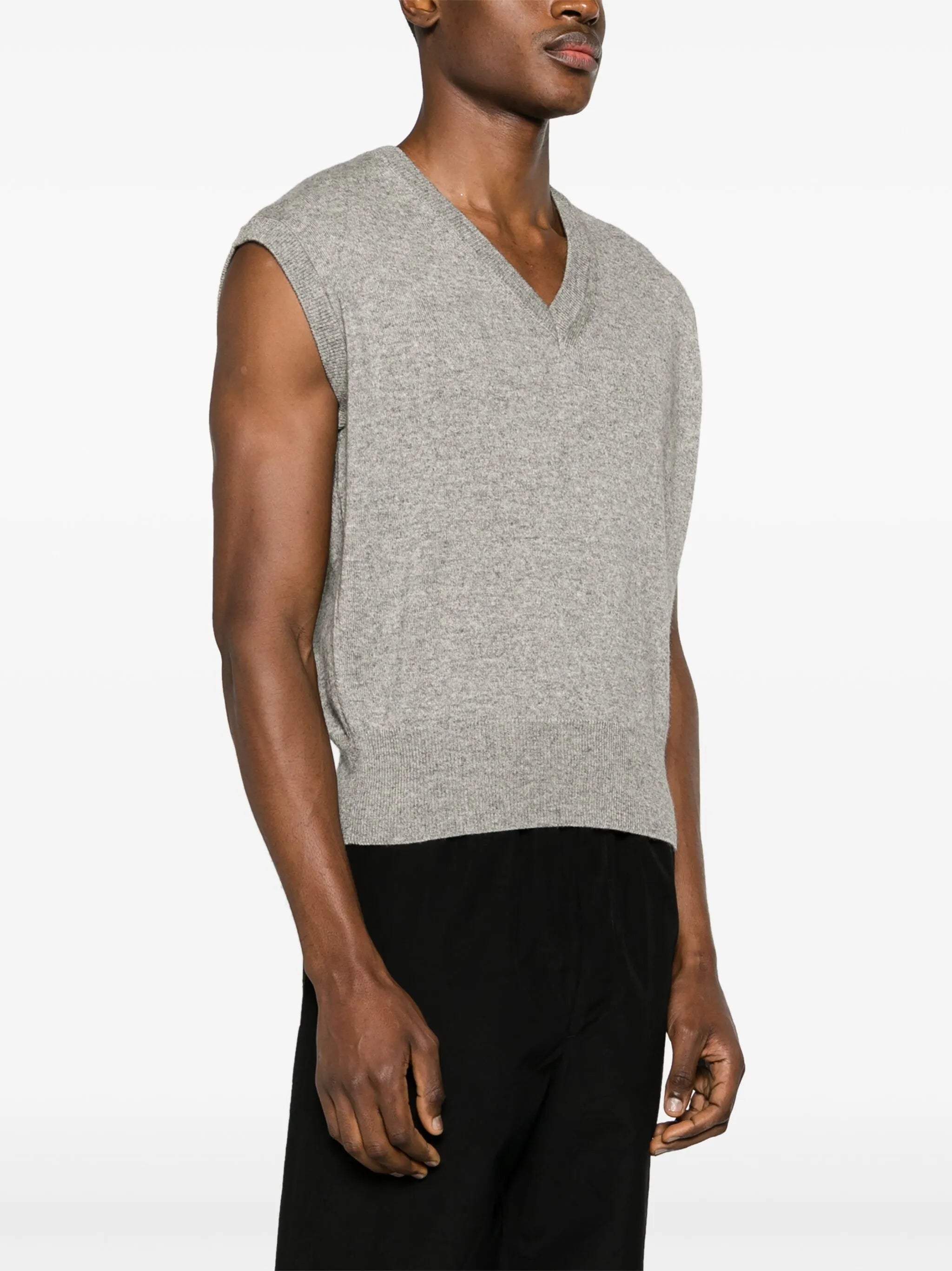 mélange-effect knitted vest