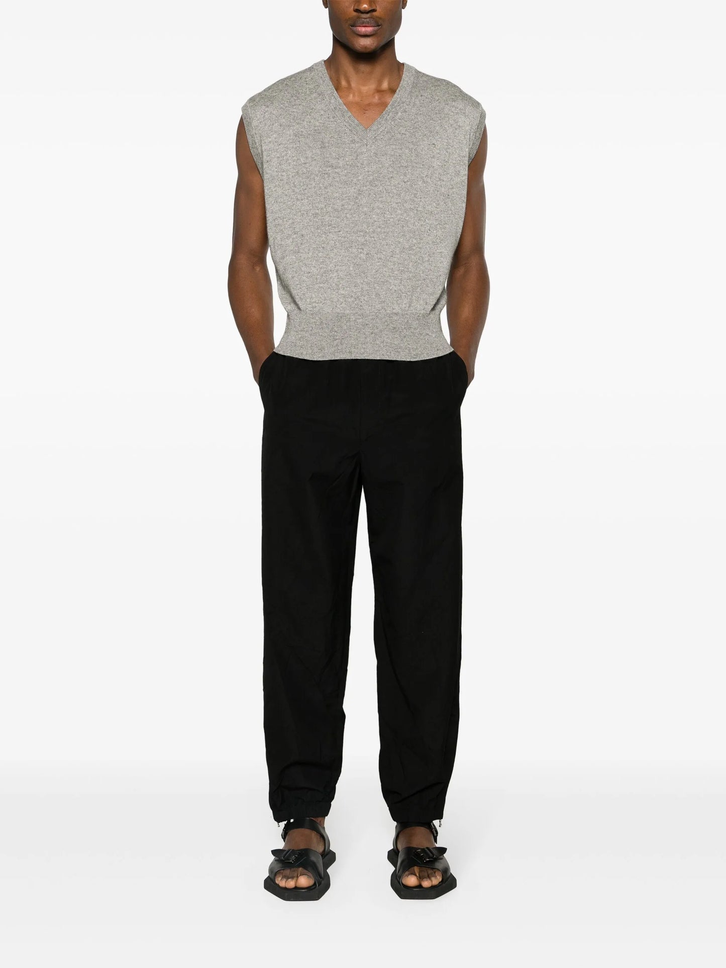 mélange-effect knitted vest