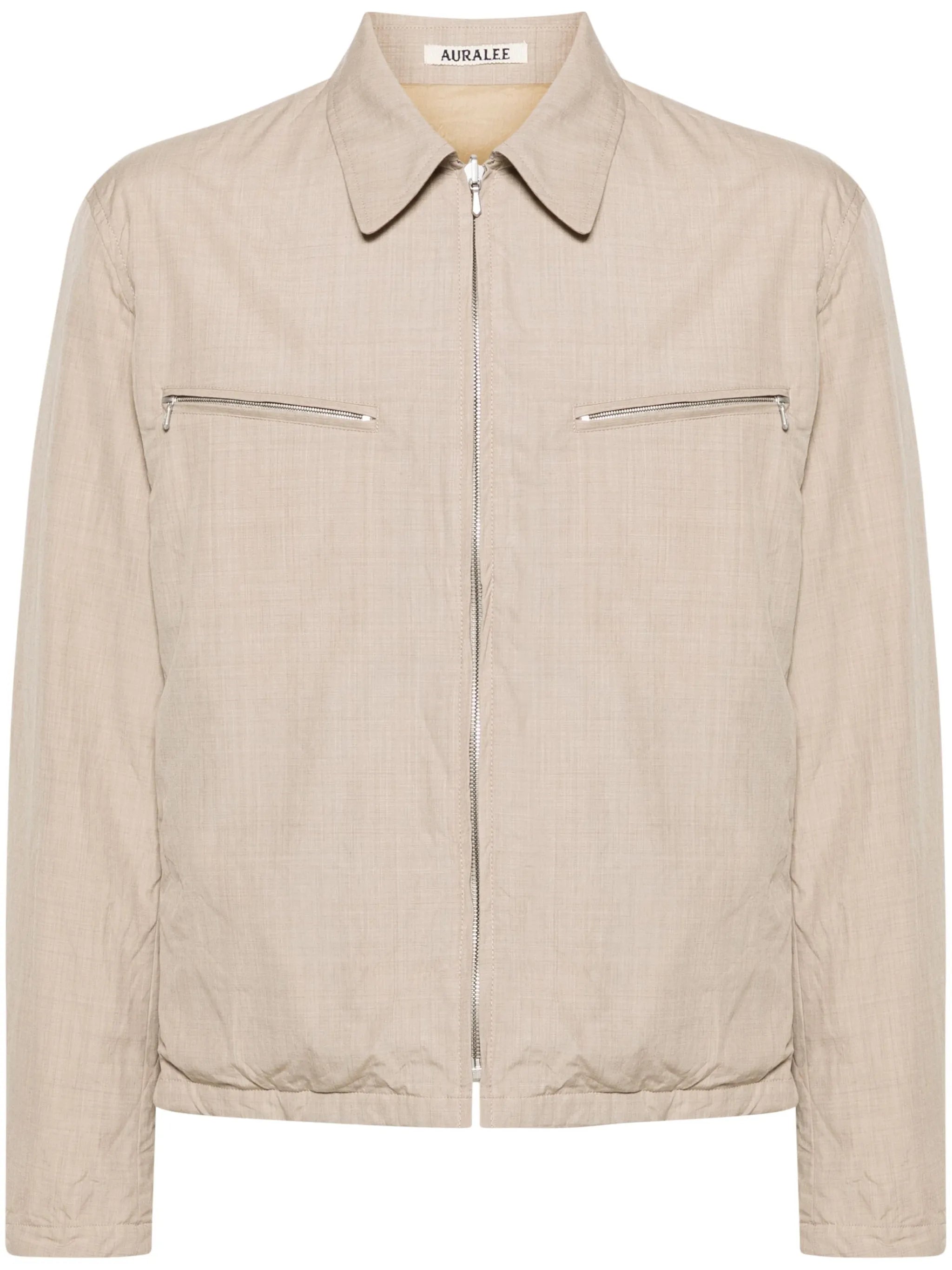 zip-up wool shirt jacket