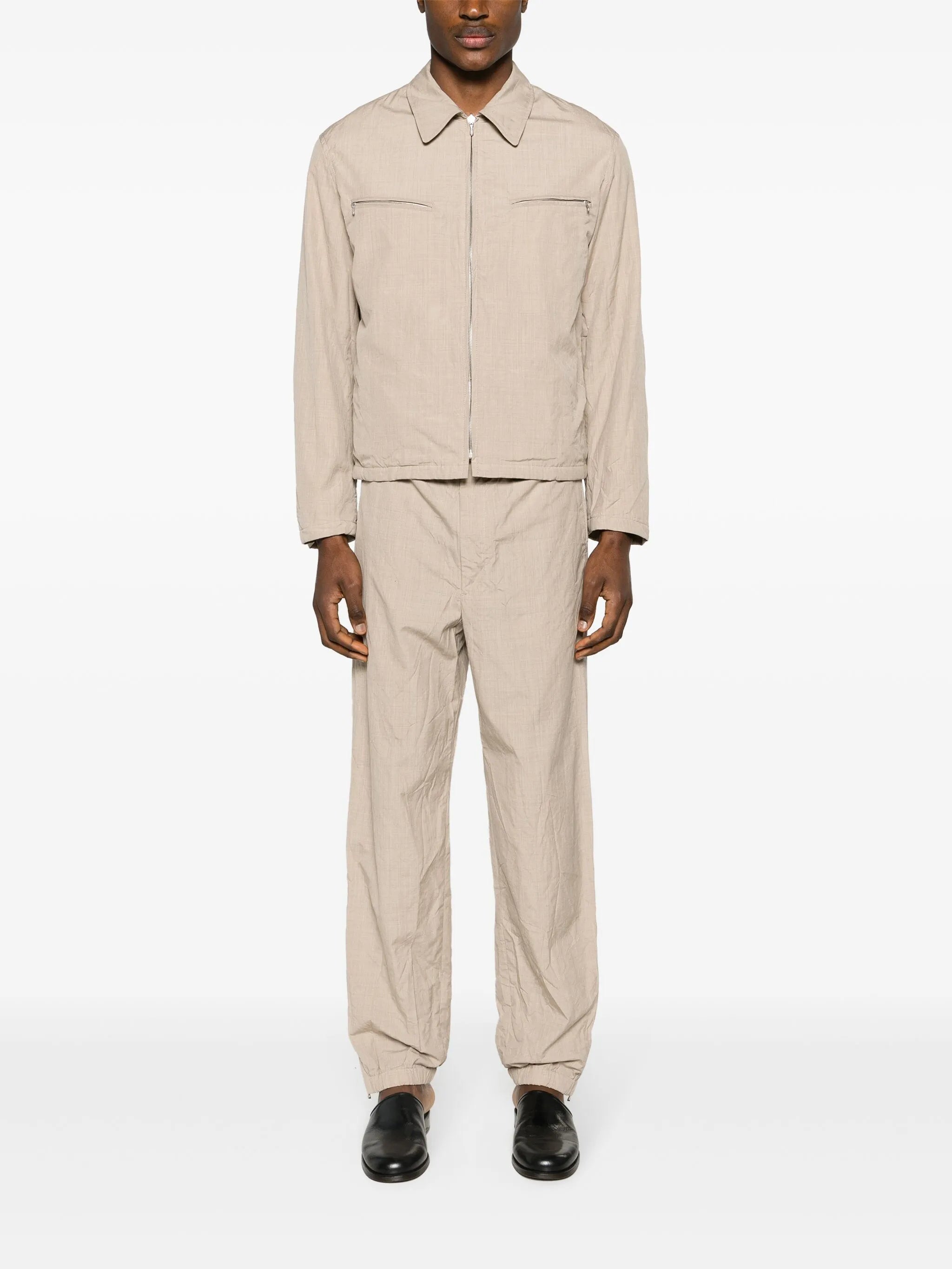 zip-up wool shirt jacket