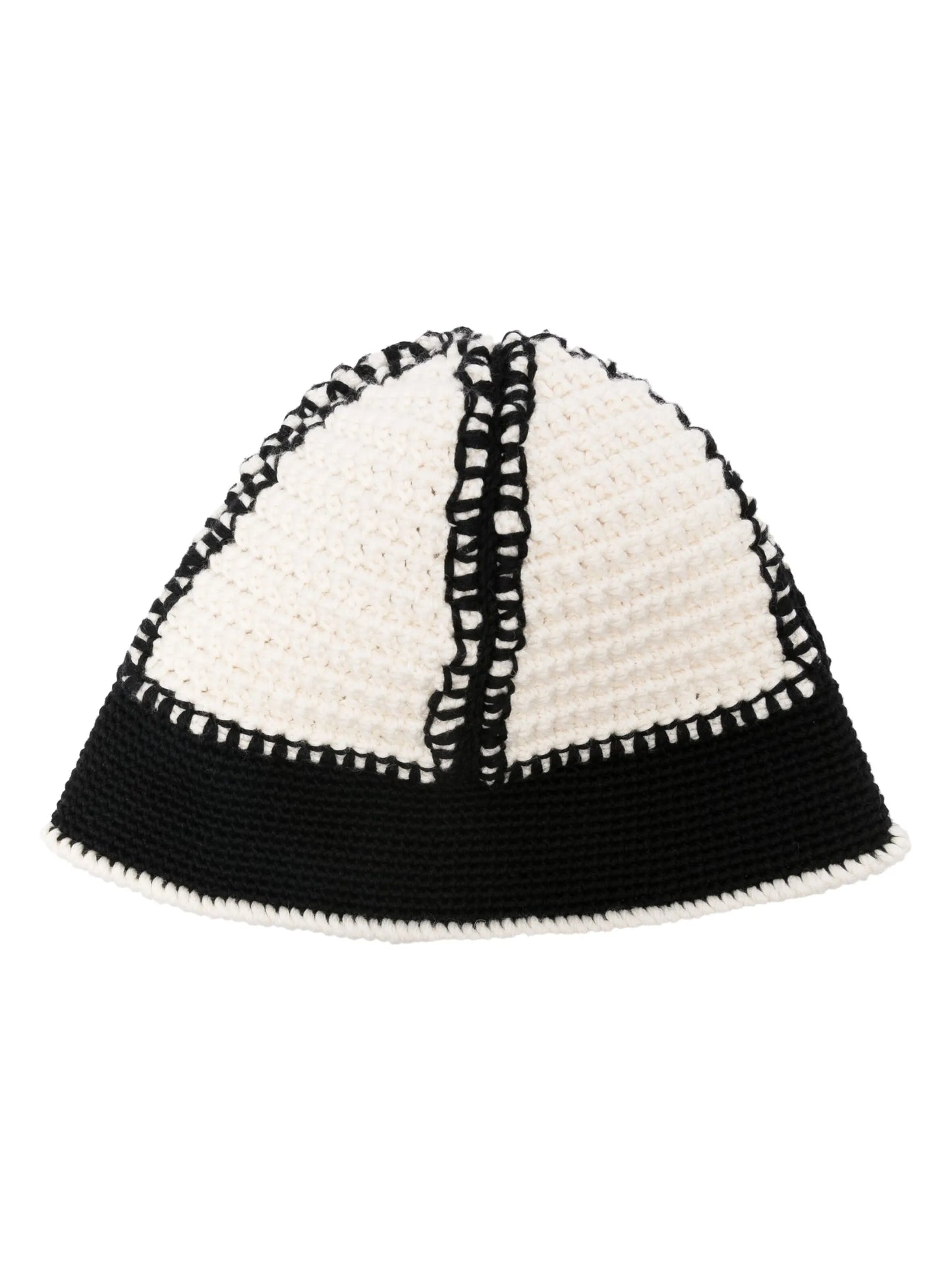 crochet-knit wool beanie