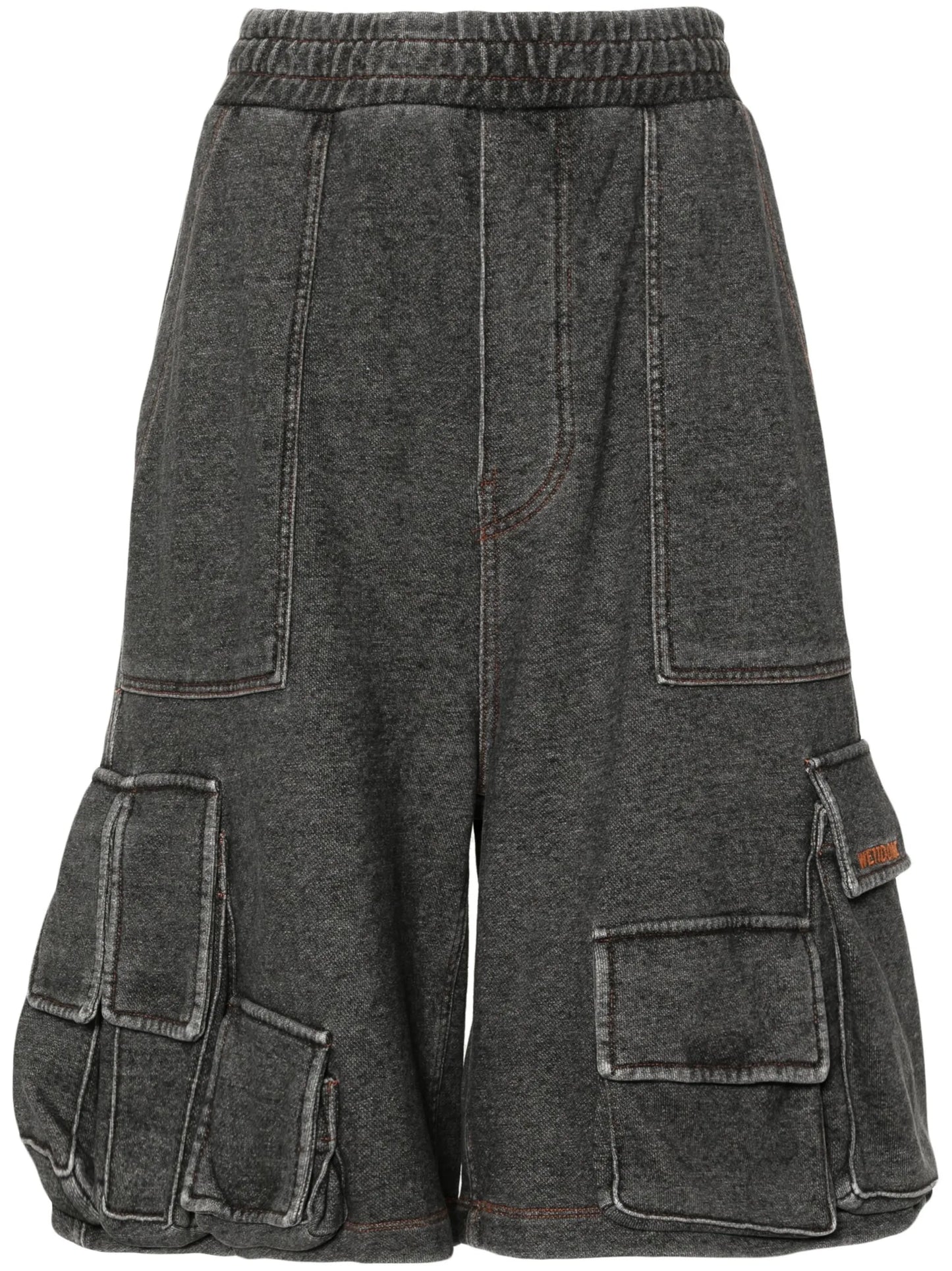 acid-wash cotton cargo shorts
