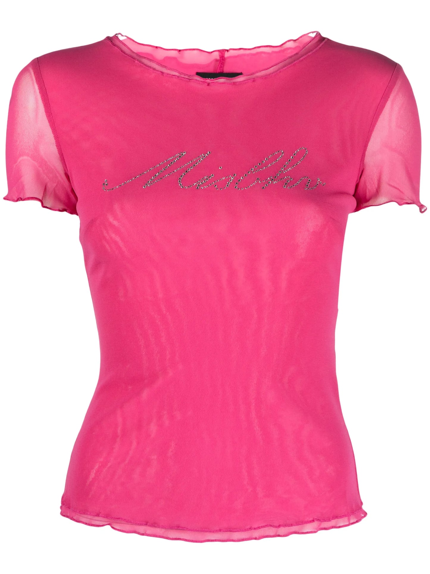 logo-embellished mesh T-shirt