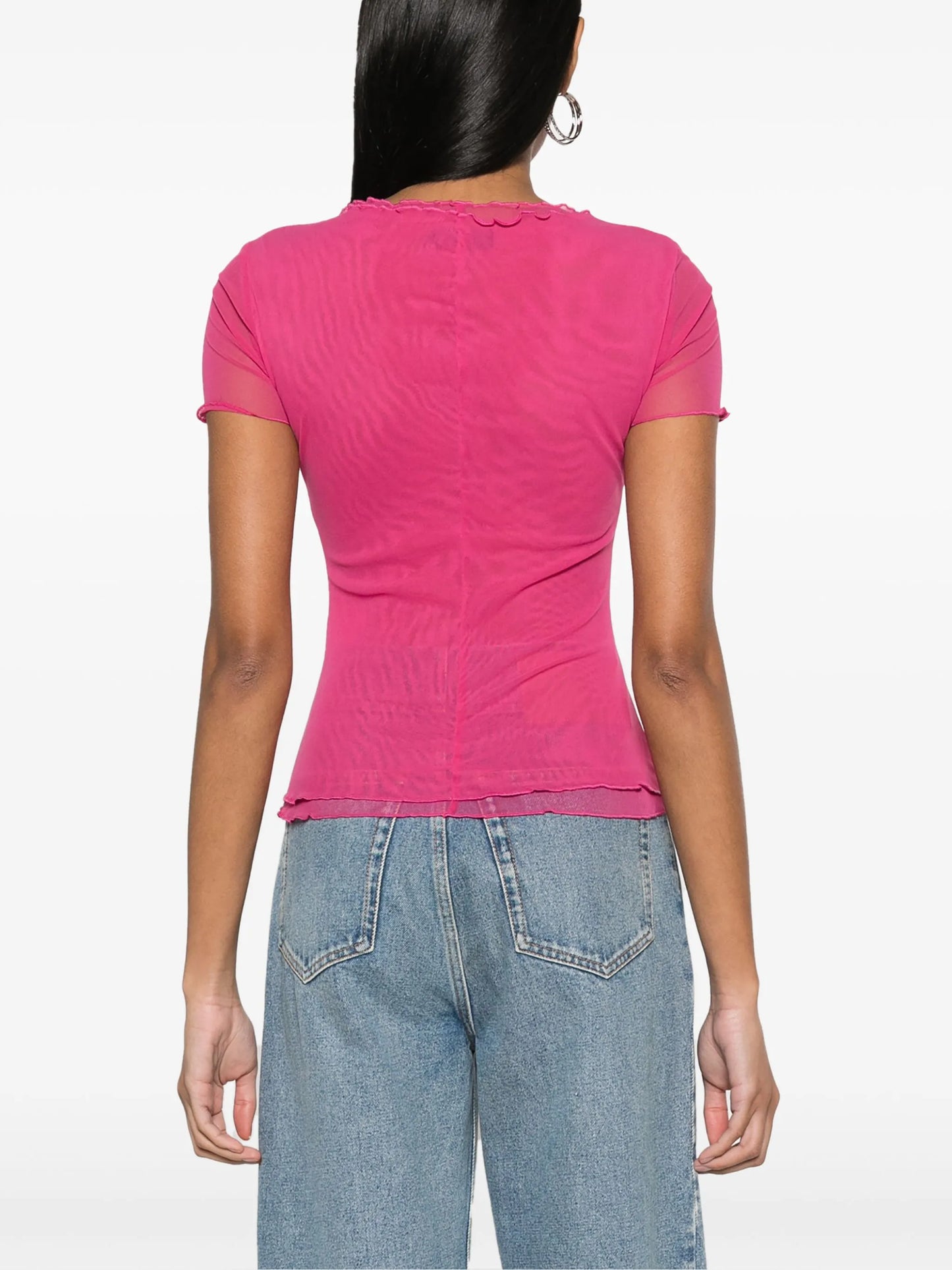 logo-embellished mesh T-shirt
