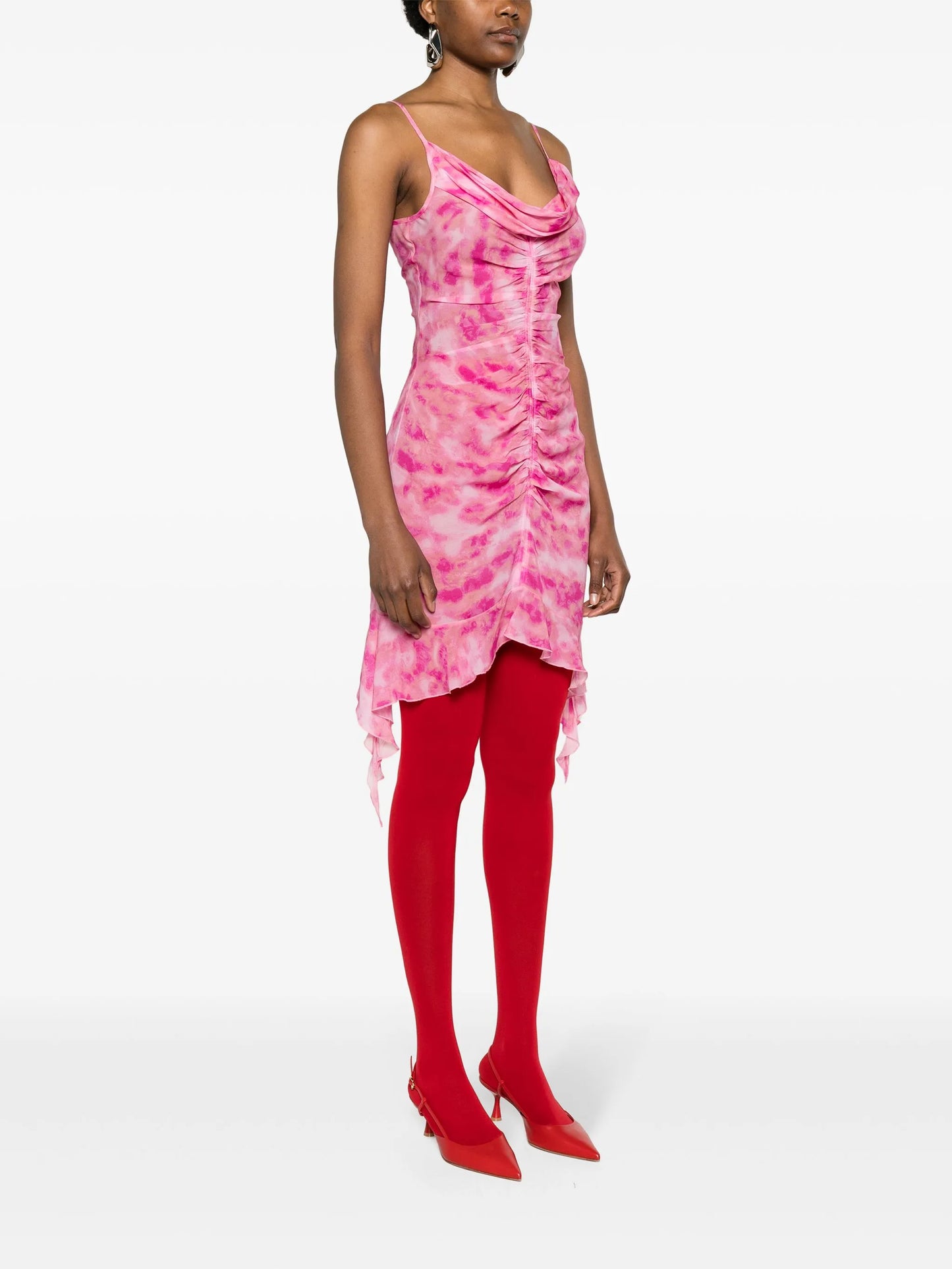 tie-dye chiffon minidress