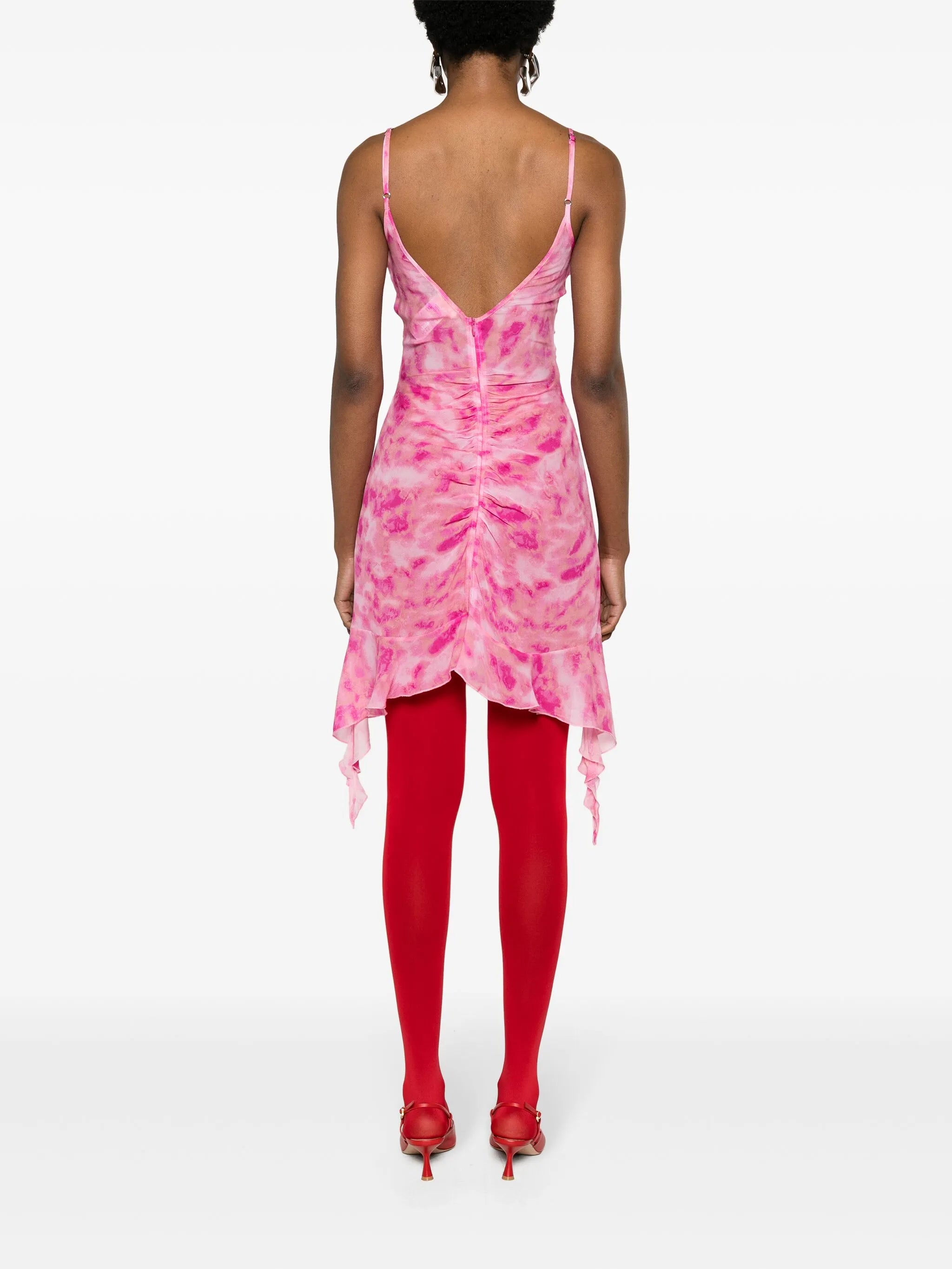 tie-dye chiffon minidress