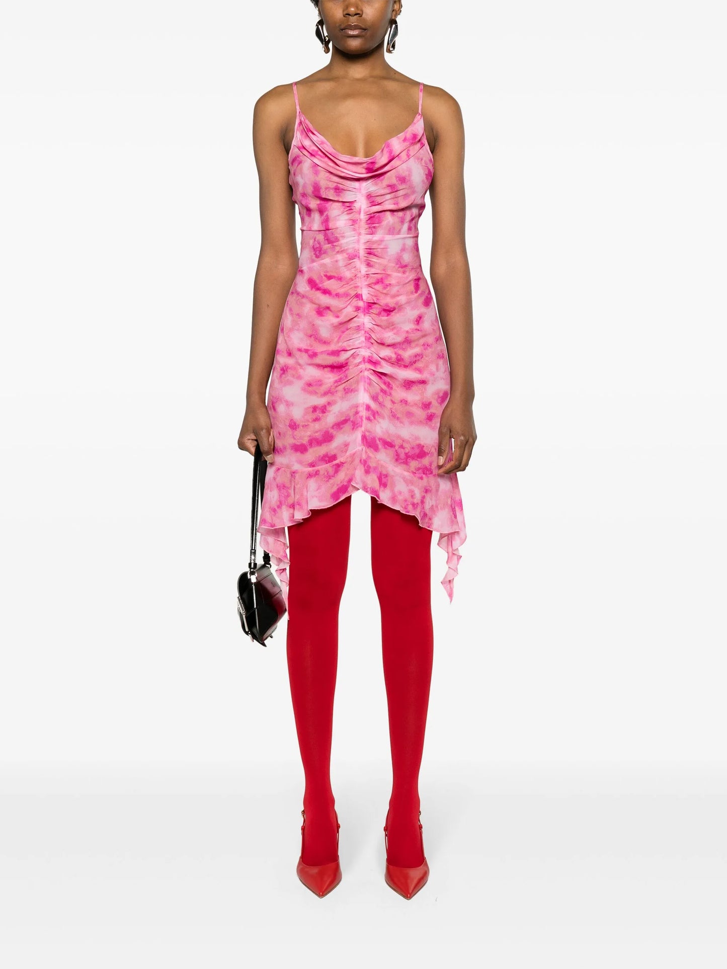 tie-dye chiffon minidress