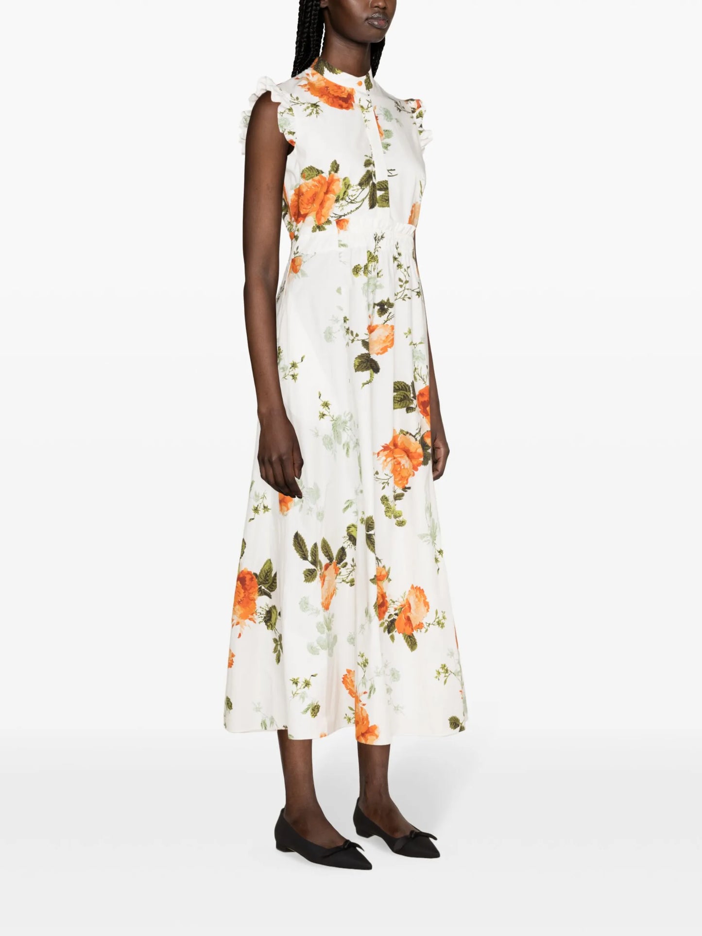floral-print flared midi dress