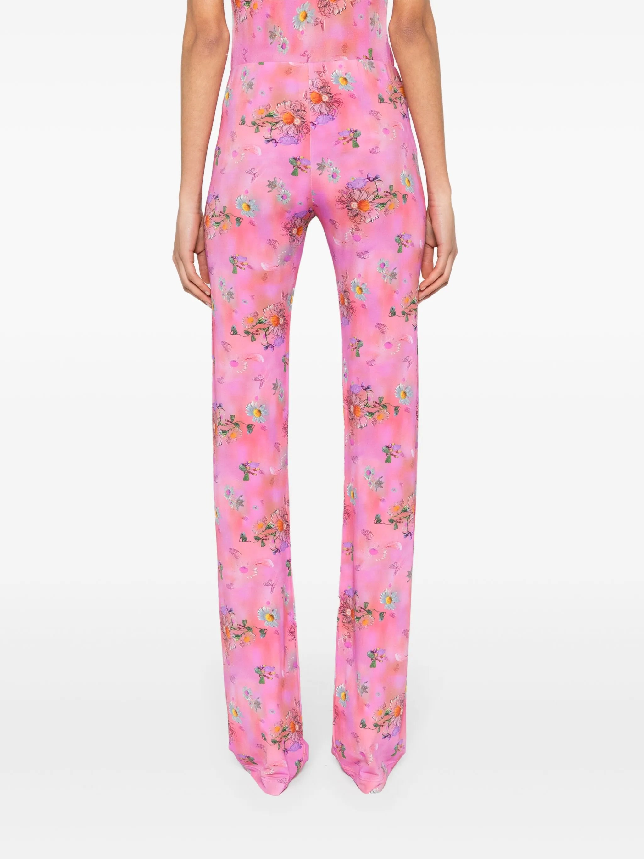 Jaz floral-print flared trousers