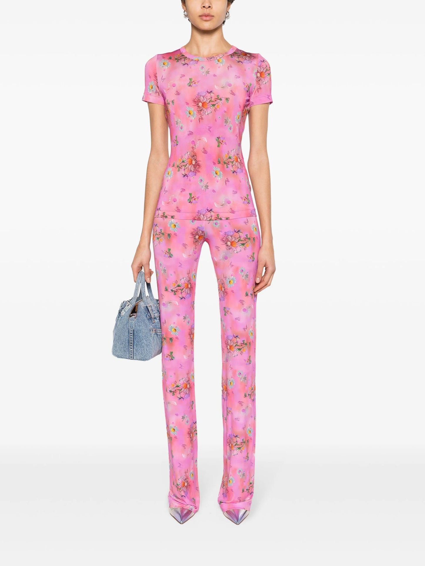 Jaz floral-print flared trousers