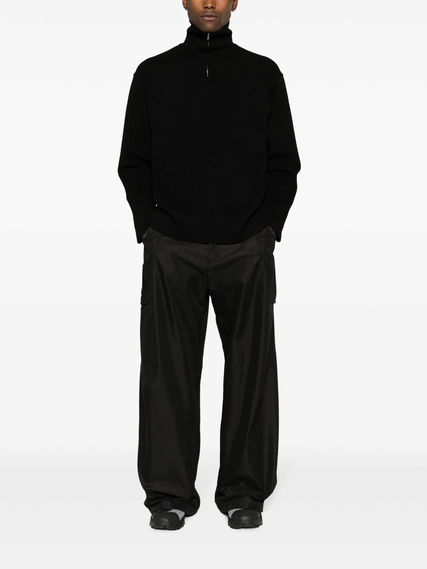 panelled high-neck sweatshirt