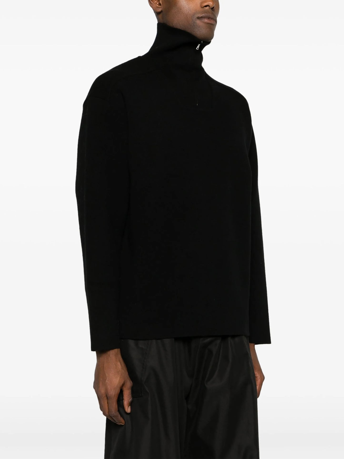 panelled high-neck sweatshirt