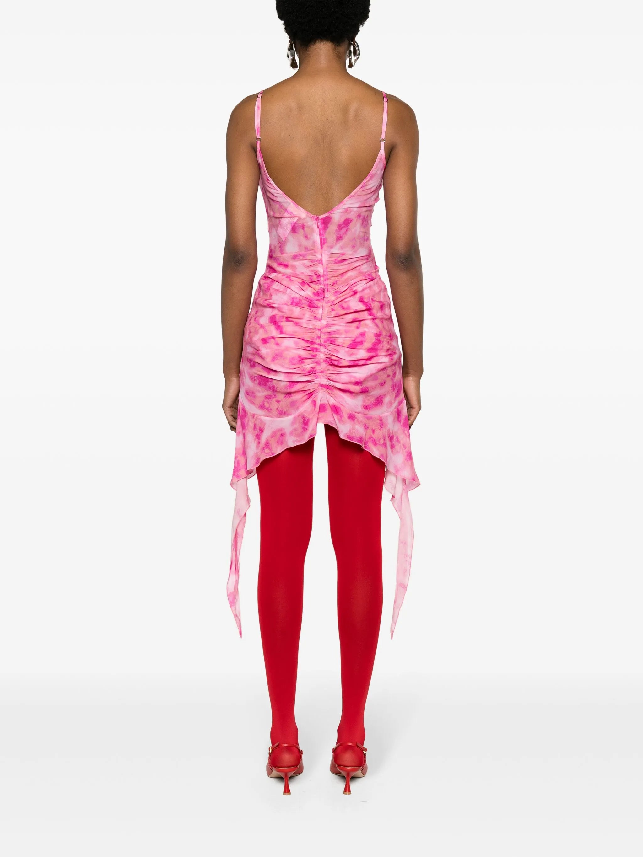 tie-dye chiffon miniskirt