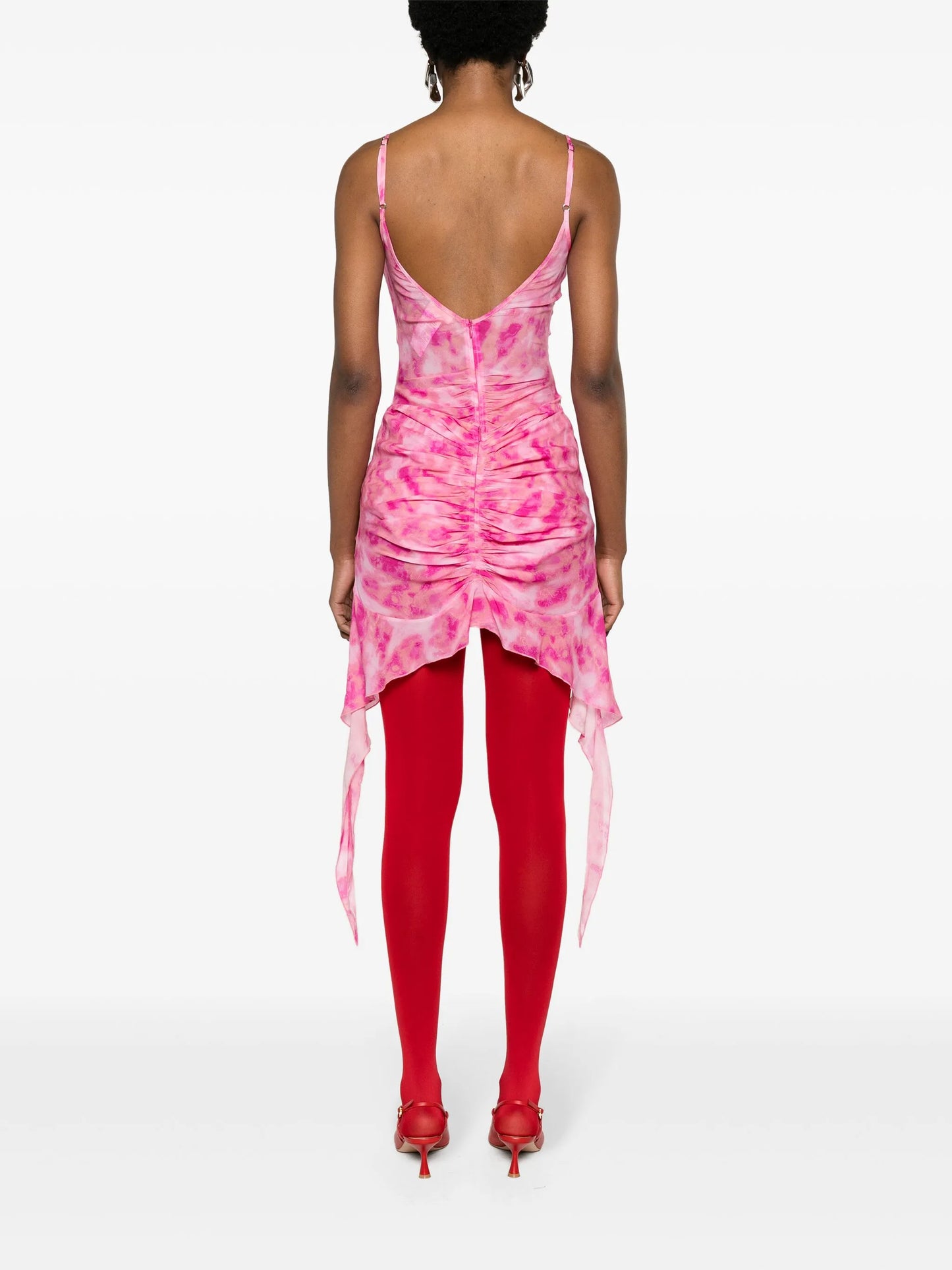 tie-dye chiffon miniskirt