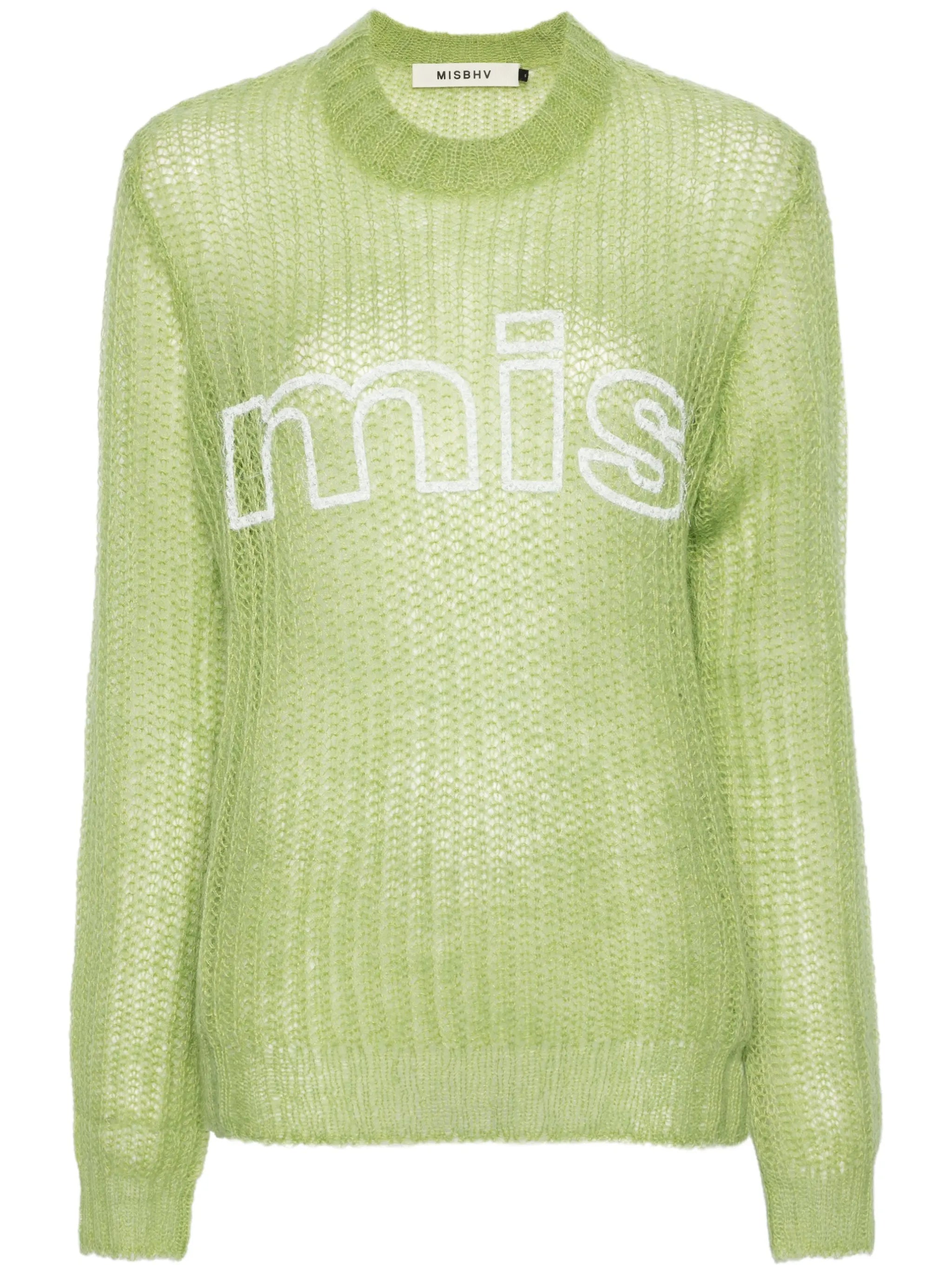 logo-print brushed jumper