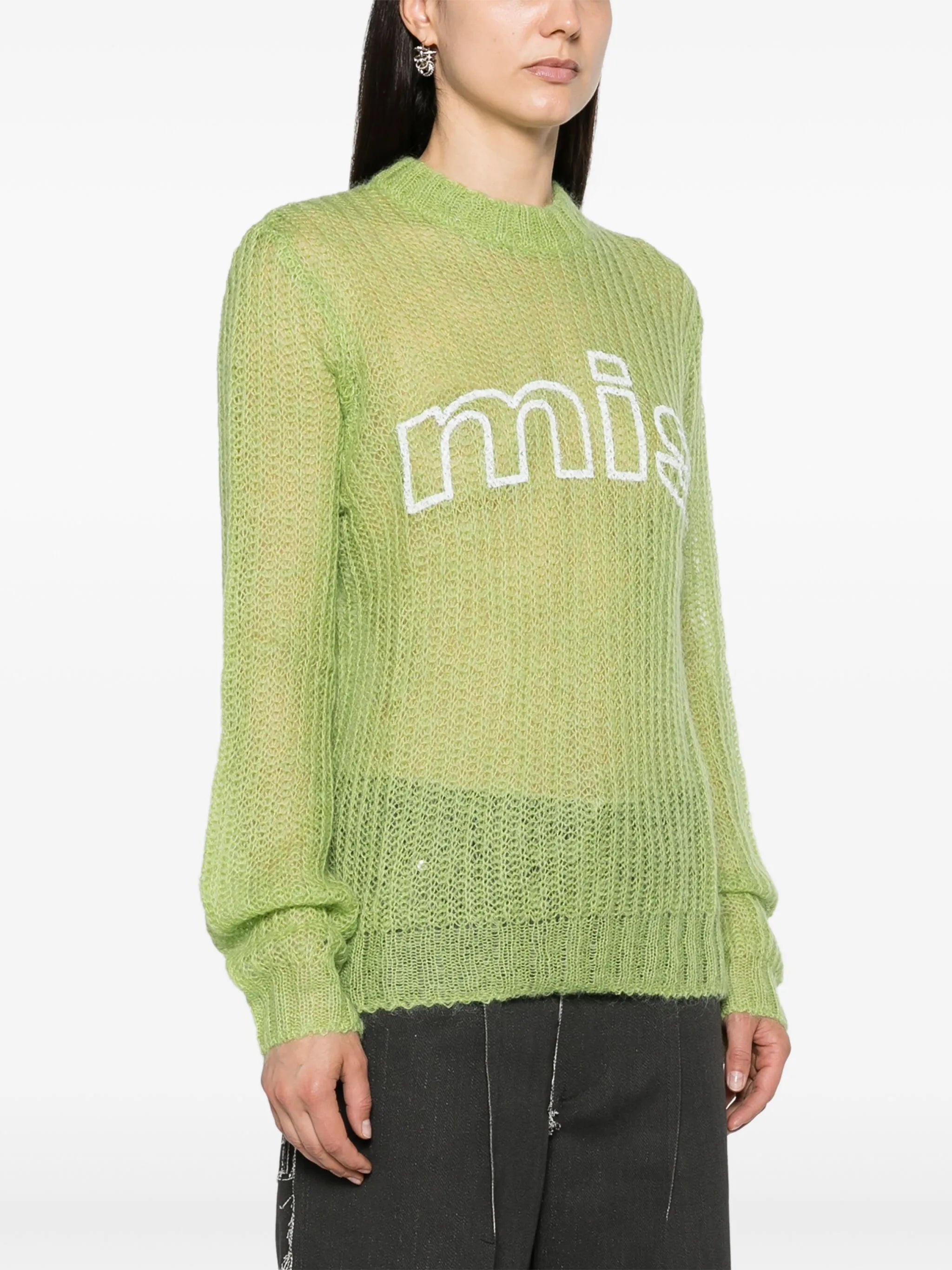 logo-print brushed jumper