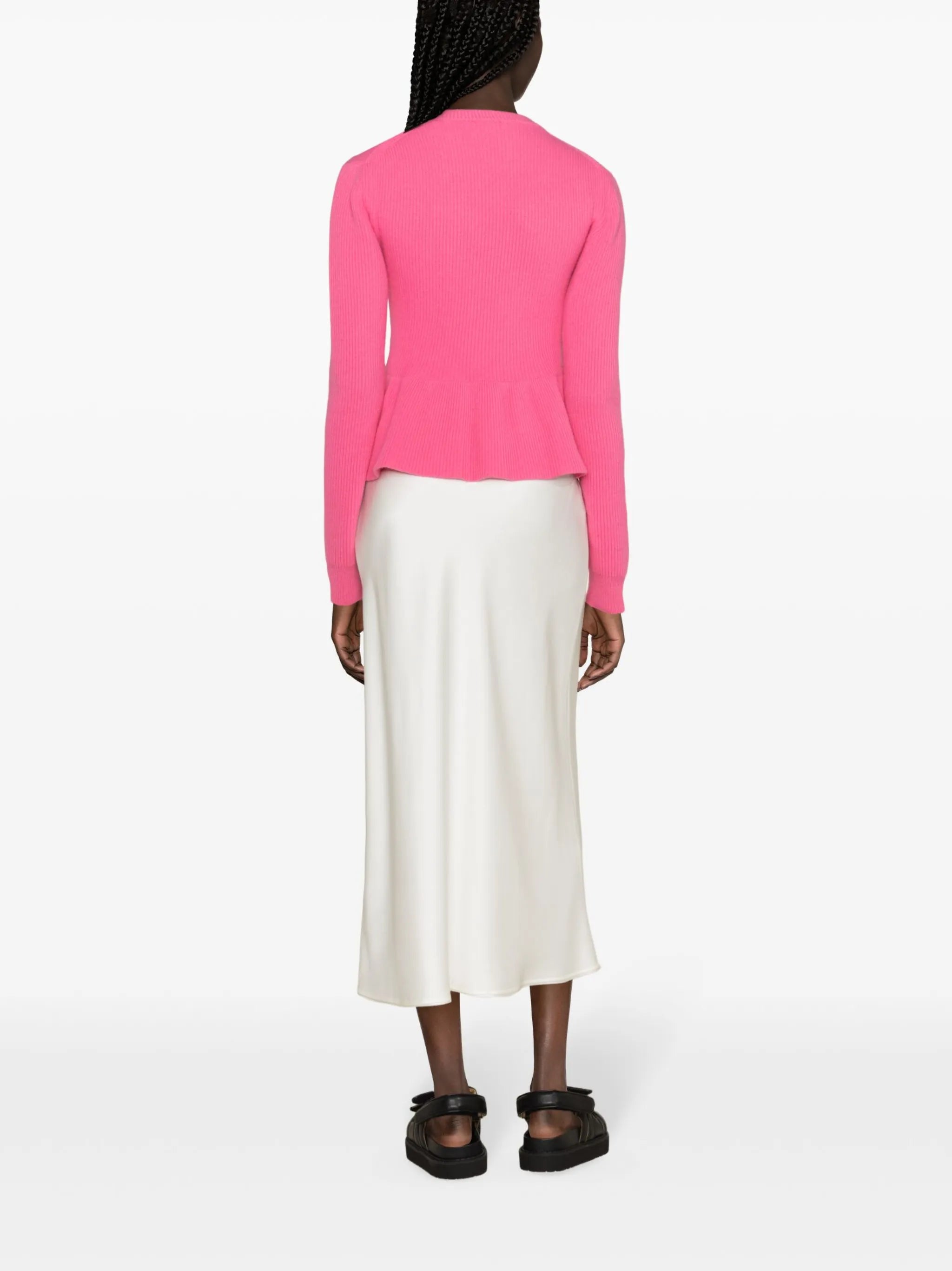 peplum ribbed-knit jumper