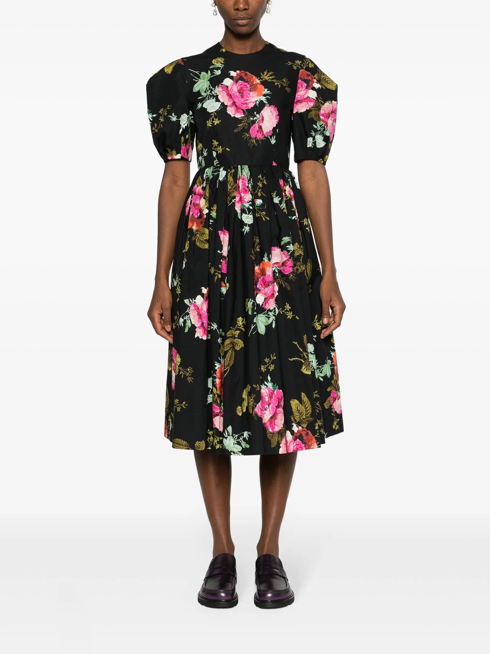A-Line faille midi dress