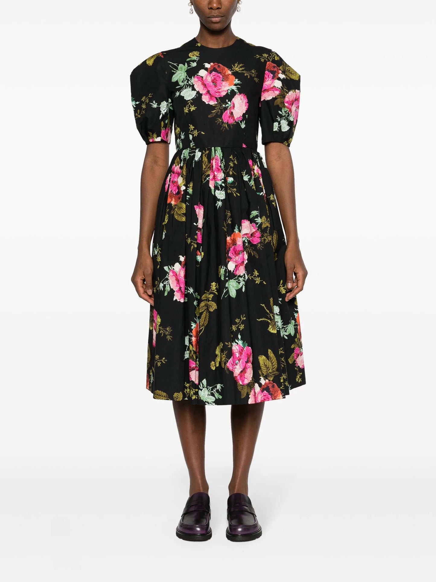 A-Line faille midi dress