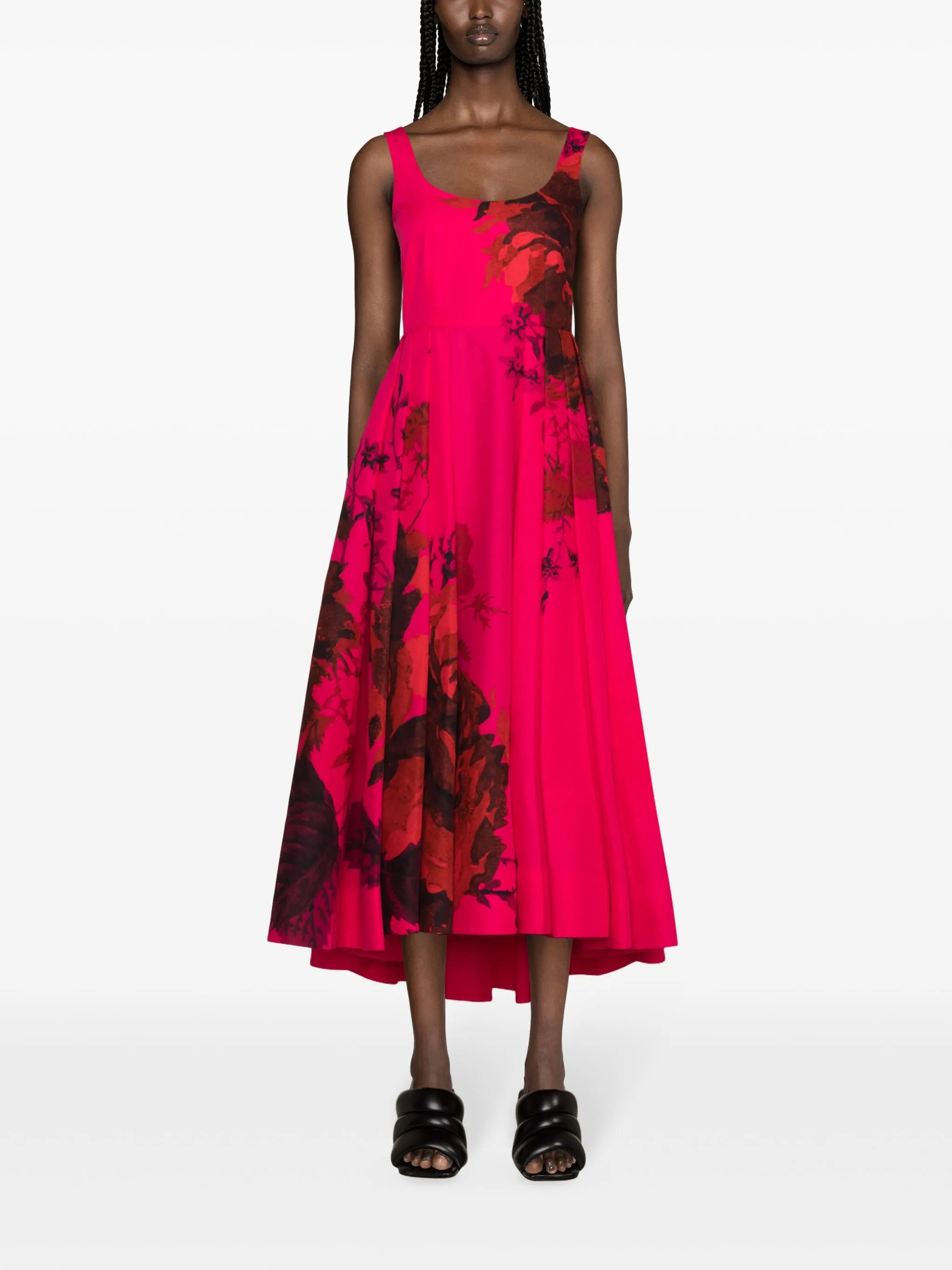 floral-print A-line maxi dress