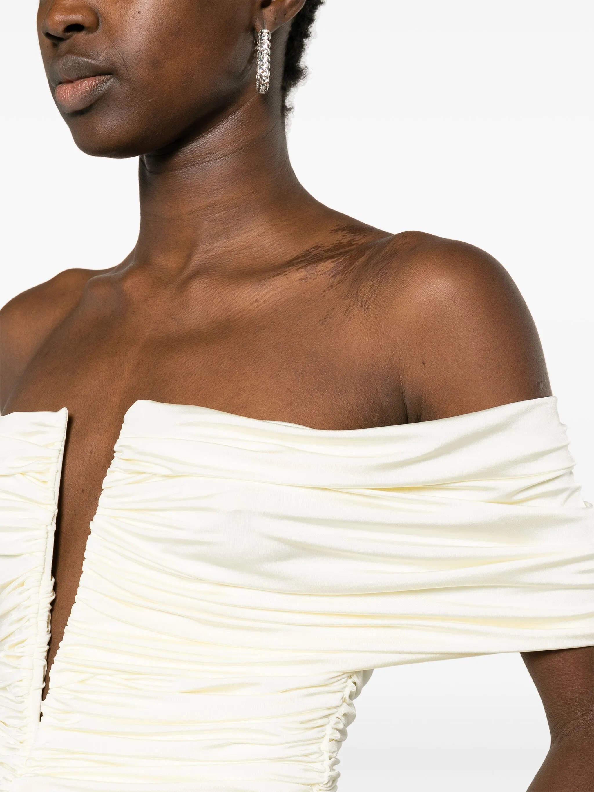 off-shoulder ruched top