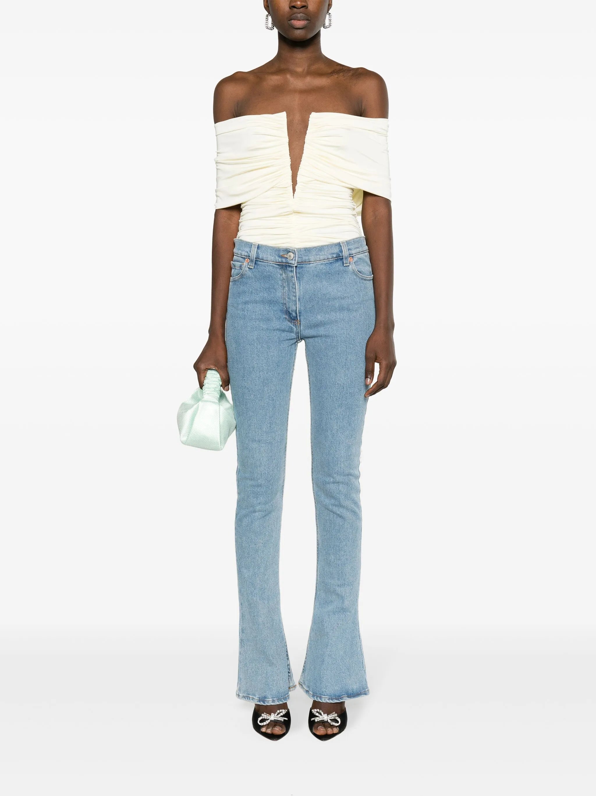 off-shoulder ruched top