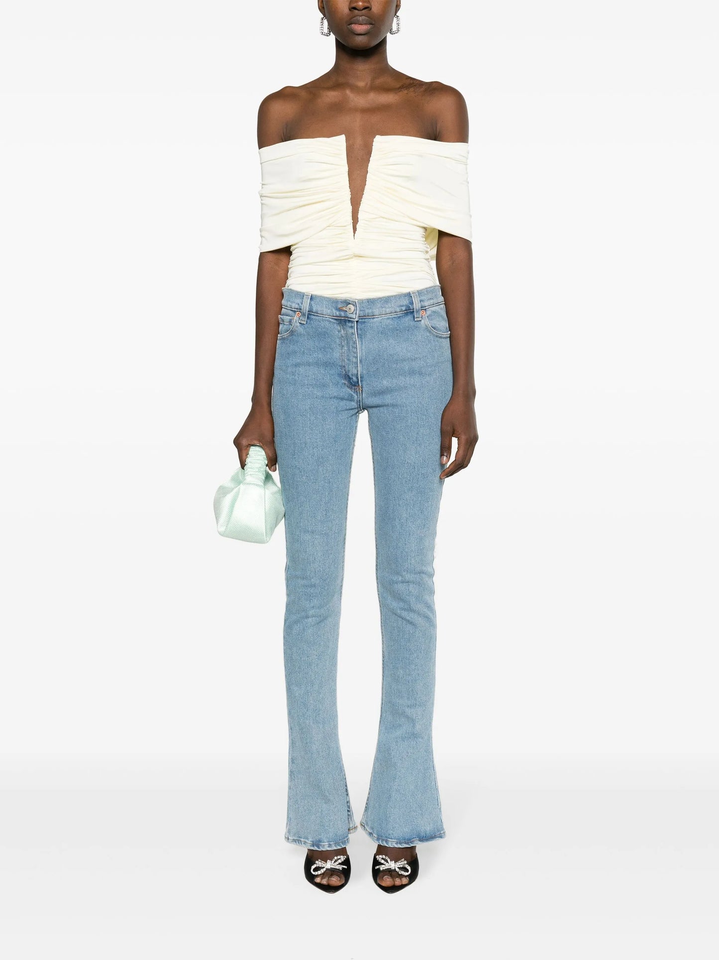 off-shoulder ruched top